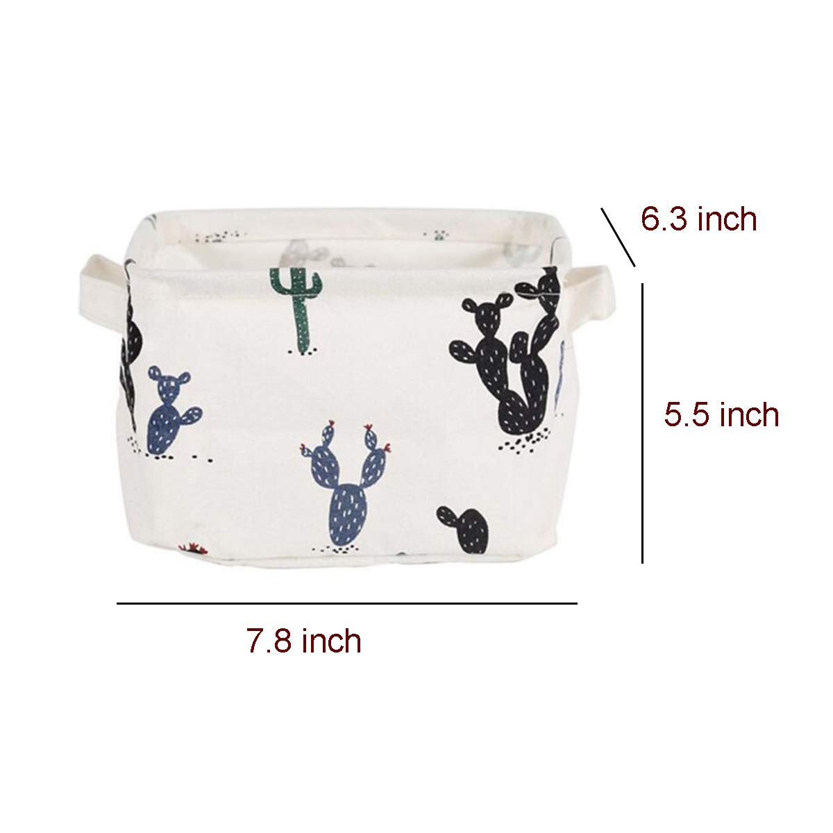 Foldable Cactus Storage Bins - Set of 4 Cream Organizer Baskets for Nursery, Kids Toys, Makeup & Small Items | Desktop, Bathroom & Closet Organization | Space-Saving Home Decor