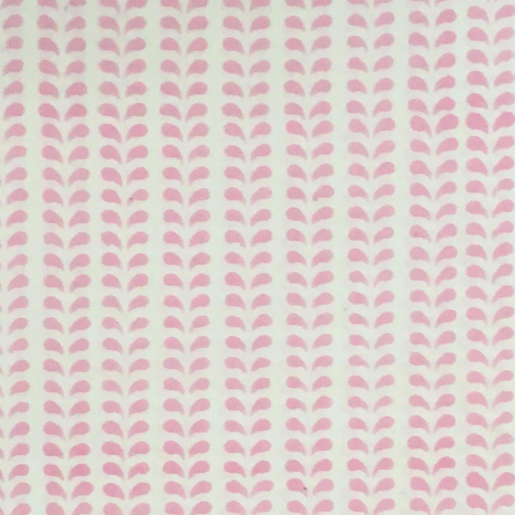 Bindi Block Printed Cotton Fabric - Pink Sample for DIY Crafts, Home Decor & Fashion Accessories