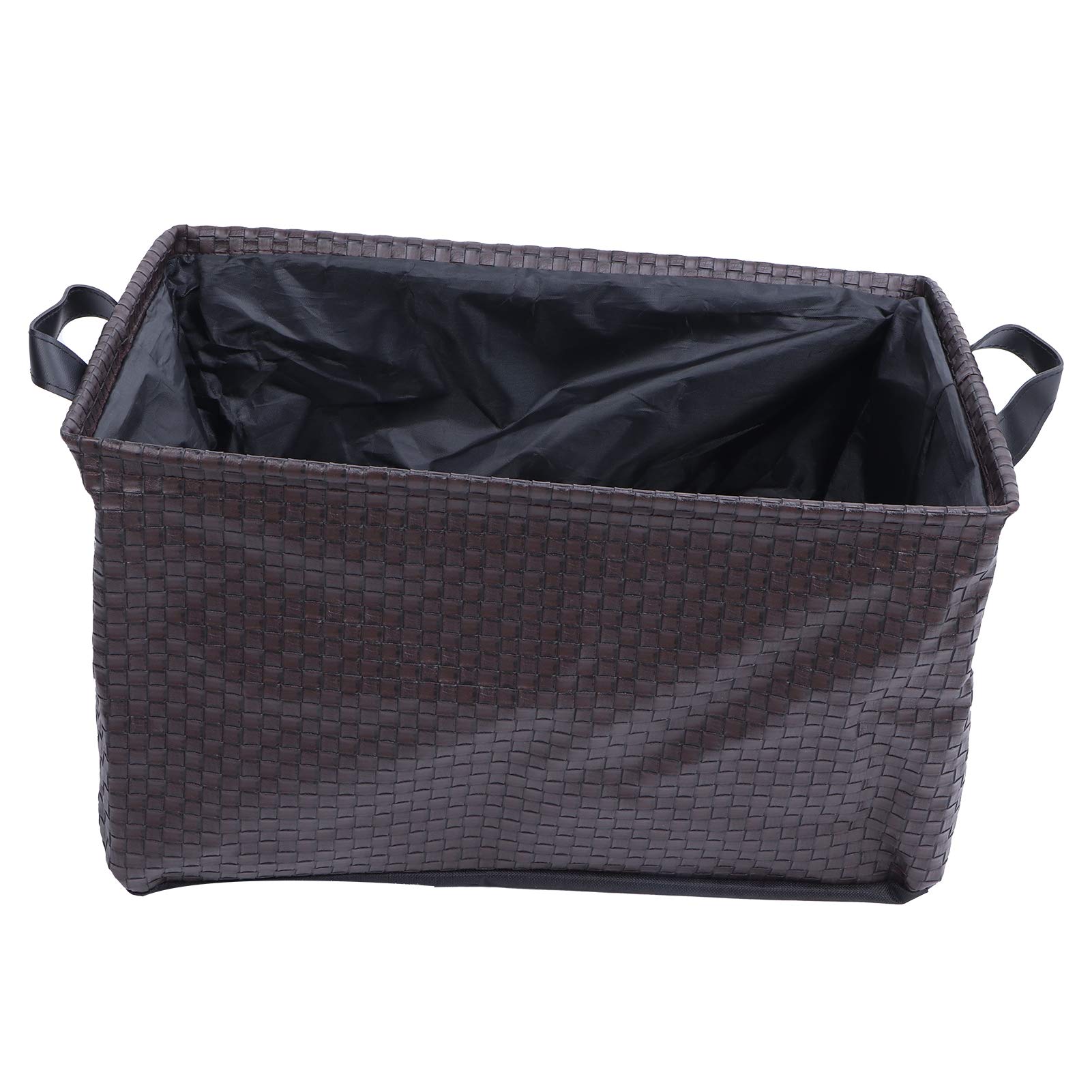 Foldable Leather Storage Basket with Drawstring & Handle - Dustproof, Breathable Organizer for Clothes, Blankets, Toys | Large Capacity Storage Solution for Bedroom, Closet & Nursery Organization