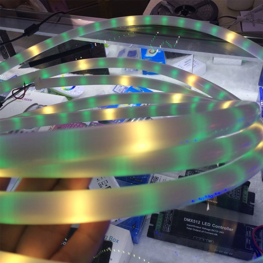 XUNATA 9.9ft Smart RGB LED Neon Pixel Light Strip - WS2811 Addressable, 12V DC Waterproof Flexible Rope Light with 90 LEDs for Indoor & Outdoor Home Decoration - Perfect for Bedroom, Party, Christmas, and Holiday Lighting