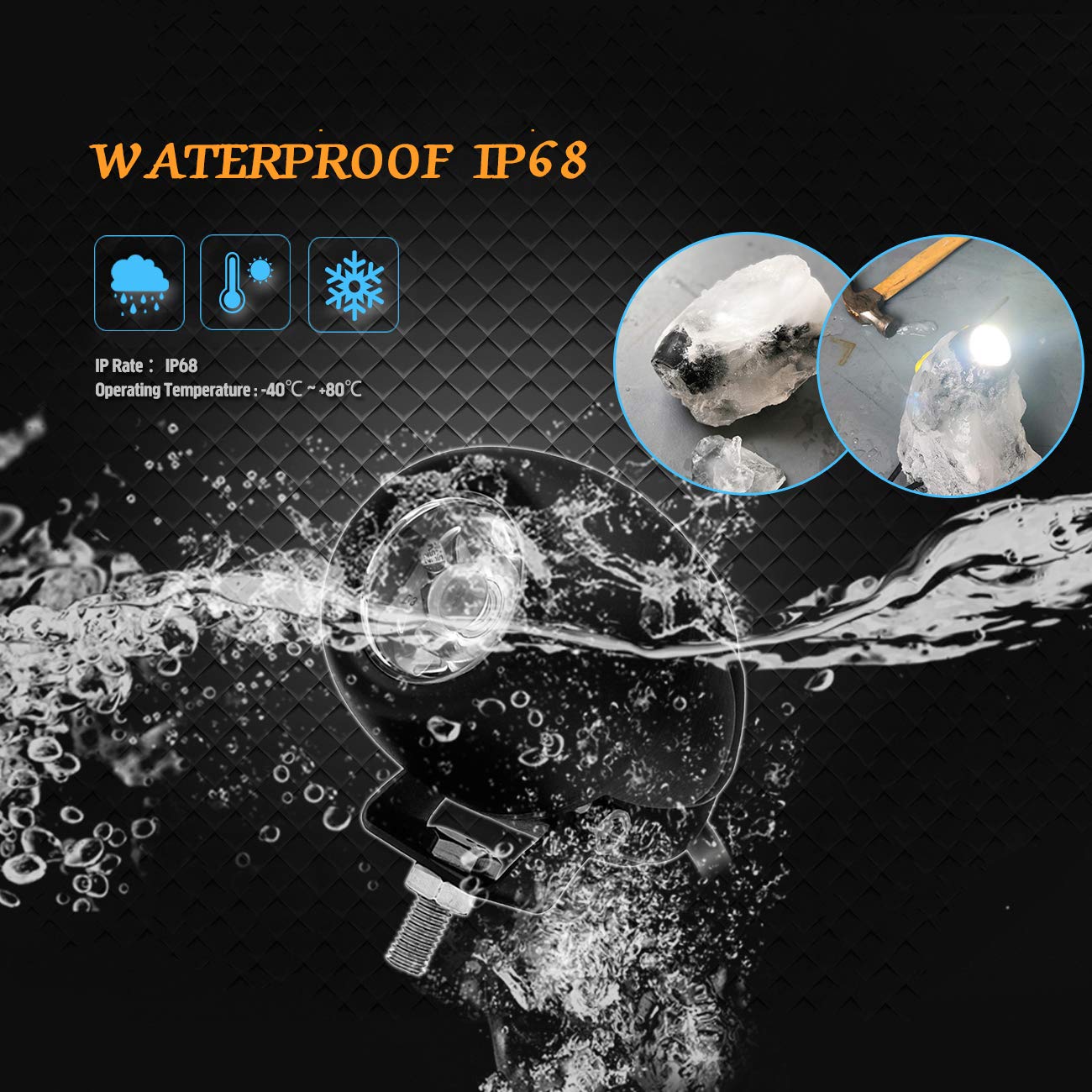 Chelhead 2 PCS 2.7 Inch Round LED Driving Lights - 7D 6000K Spot Beam White Waterproof Fog Pods for Motorcycle Jeep SUV Truck Wrangler Boat Tractor - Off-Road ATV UTV Snowplow Farm Equipment Lighting