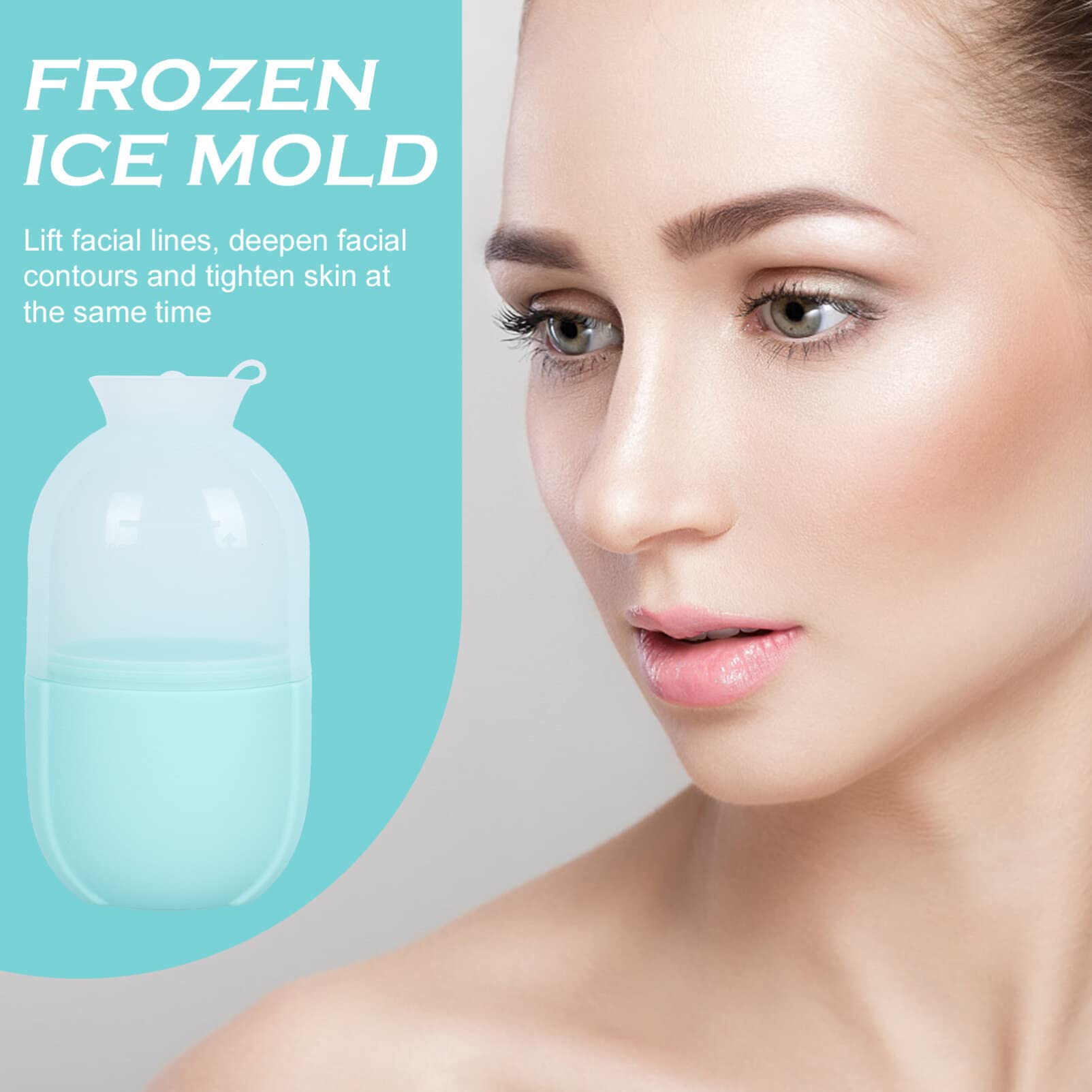 EXCLUZO Ice Roller for Face & Eyes - Cooling Facial Massager for Puffiness, Wrinkles & Skin Tightening - Silicone Beauty Tool for Skincare Routine (Blue) - Perfect for Morning Routine & Post-Workout Recovery