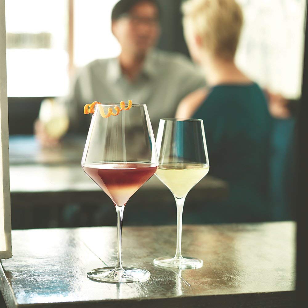 Libbey 9326 Prism 24oz Red Wine Glasses - Set of 12 Crystal Clear Stemware for Fine Dining, Parties & Home Entertaining