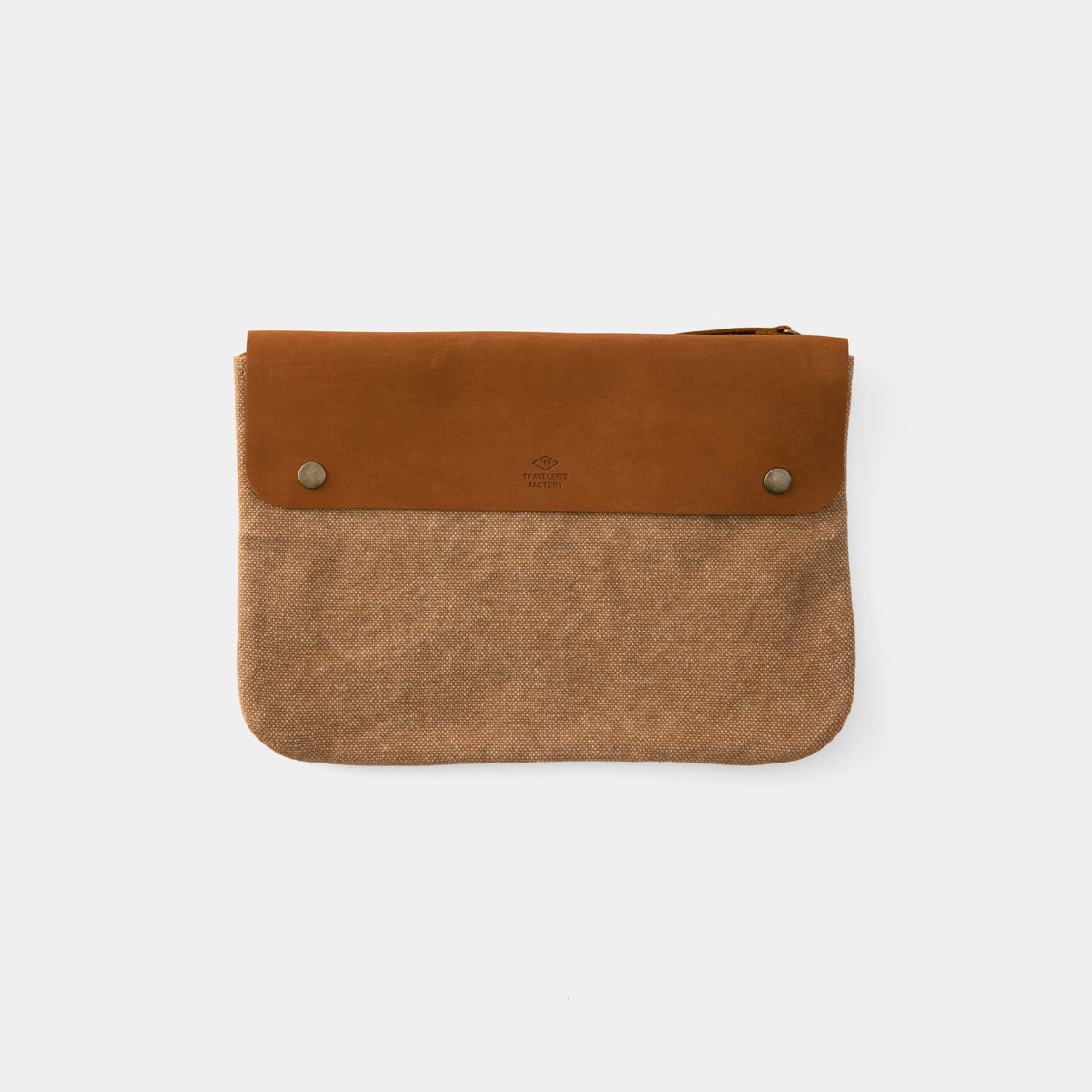 TRAVELER'S COMPANY Traveler's Factory Canvas Pouch M Size Beige - Perfect for Travel, Office & Everyday Essentials Organization