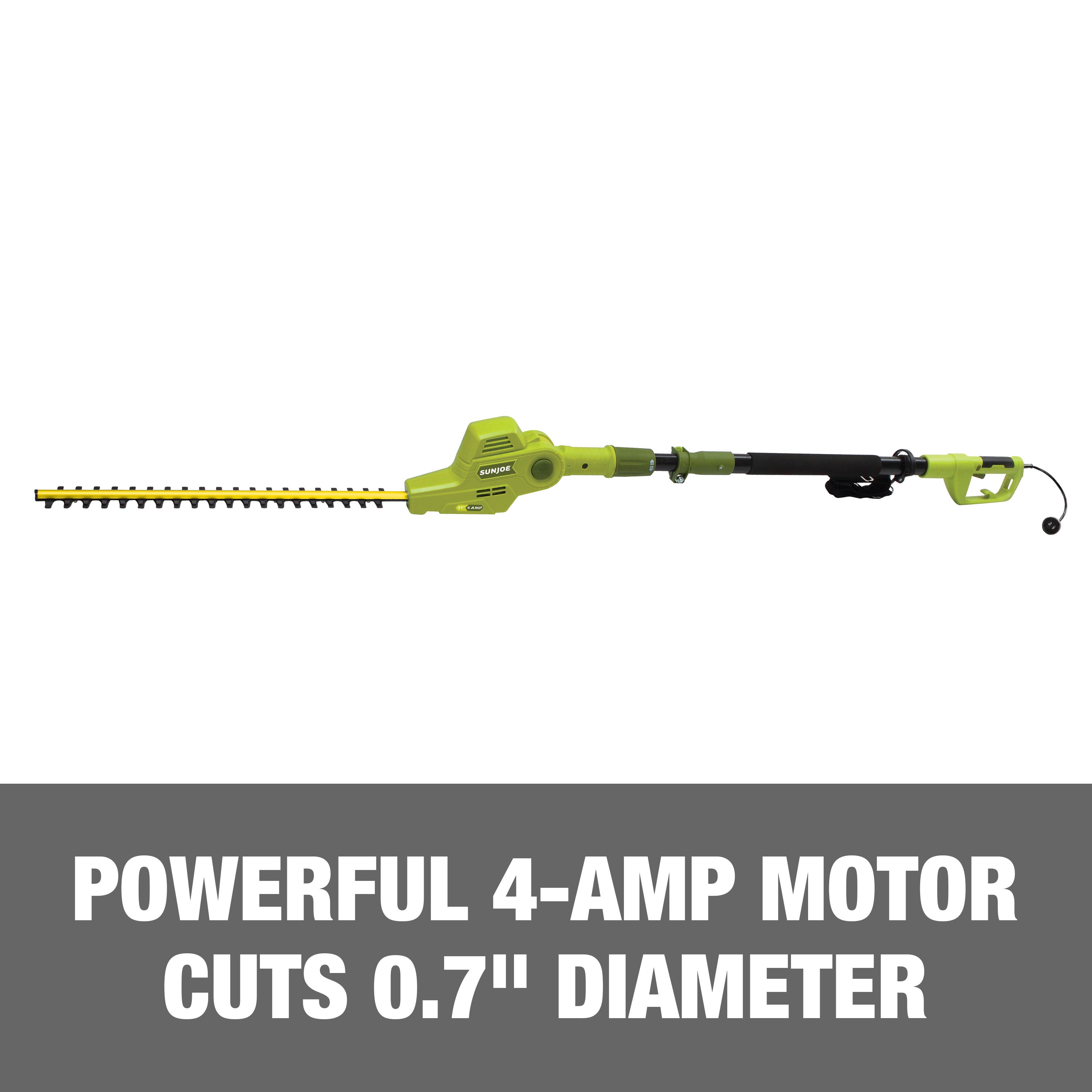 Sun Joe SJH902E 4 Amp Electric Telescoping Pole Hedge Trimmer with 21-Inch Multi-Angle Head - Perfect for Trimming Tall Bushes, Trees, and Hard-to-Reach Hedges