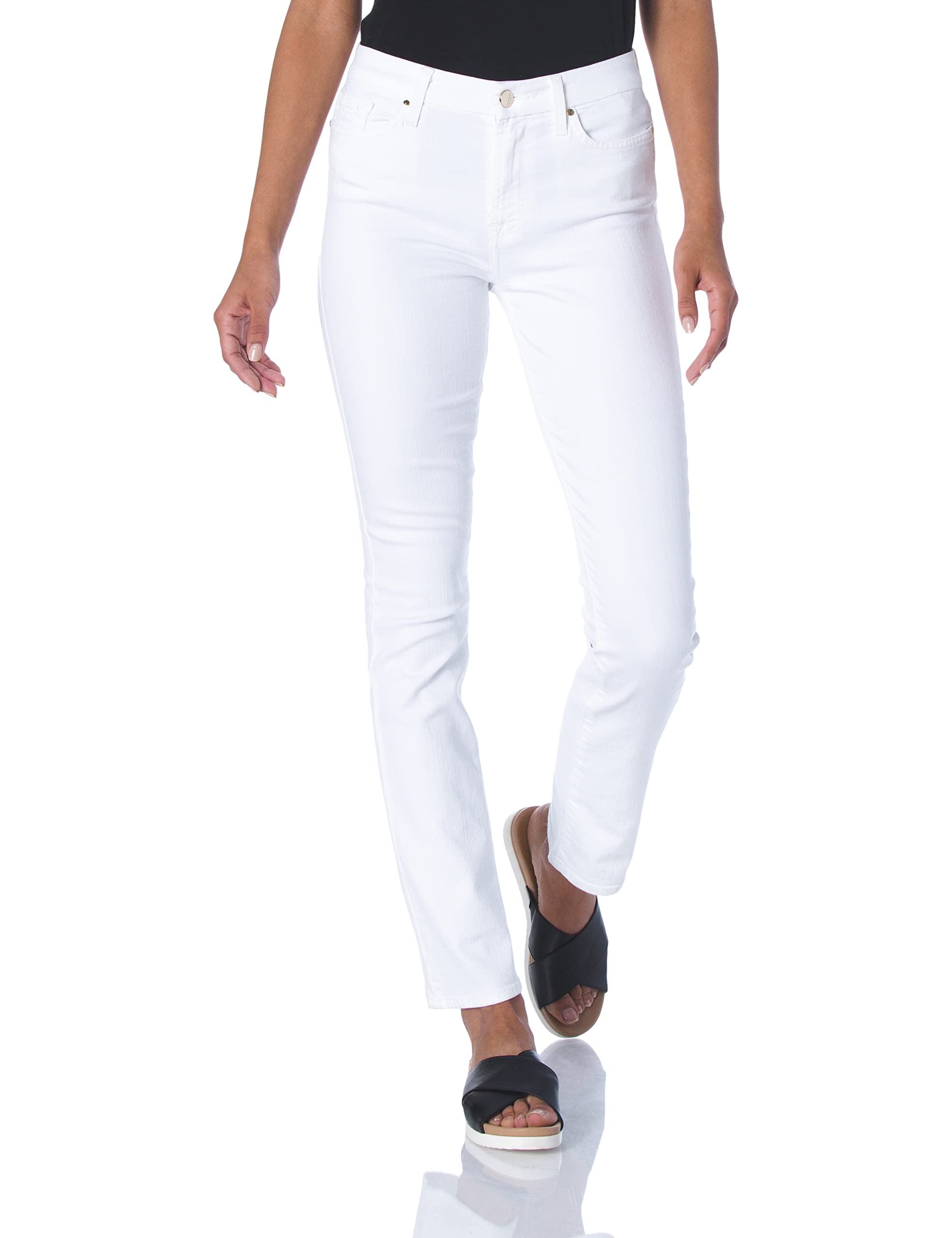 Jen7 Women's Slim Straight Jeans - High Waist Stretch Denim Pants for Casual & Work | Perfect for Everyday Wear, Office & Date Night