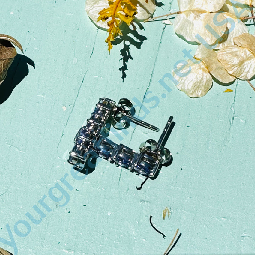 Exquisite Sterling Silver Tanzanite Stud Earrings for Women – Perfect for Weddings, Parties & Everyday Elegance