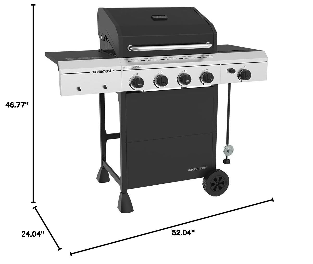 4-Burner Propane Gas Grill with Side Burner & Cover - 52,000 BTU, 568 SQ. In. Stainless Steel BBQ Grill for Outdoor Cooking, Backyard, Patio, Camping & Tailgating - Model 720-0804HK