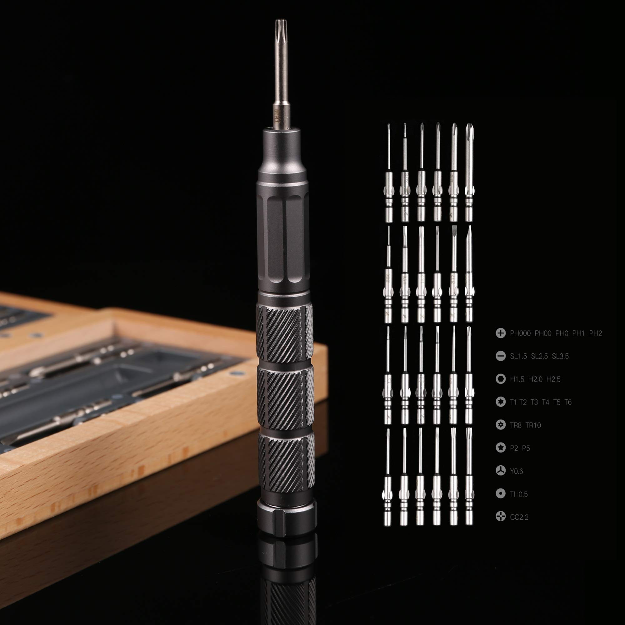 24 in 1 Precision Magnetic Screwdriver Set - Professional Repair Tool Kit for iPhone, MacBook, Laptop, Smartphone, Xbox & Watches - Compact Storage Case with Magnetic Closure - Perfect for DIY Electronics Repair & Small Device Maintenance