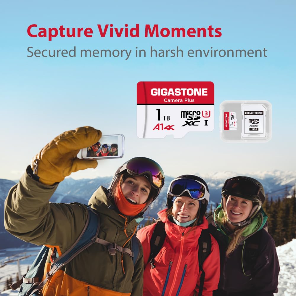 GIGASTONE 1TB Micro SDXC Card - UHS-I U3 Class 10, A1 App Performance, 150MB/s Read Speed - Compatible with GoPro, Action Cameras, Nintendo Switch, Smartphones - Perfect for 4K Video Recording & High-Speed Gaming Storage