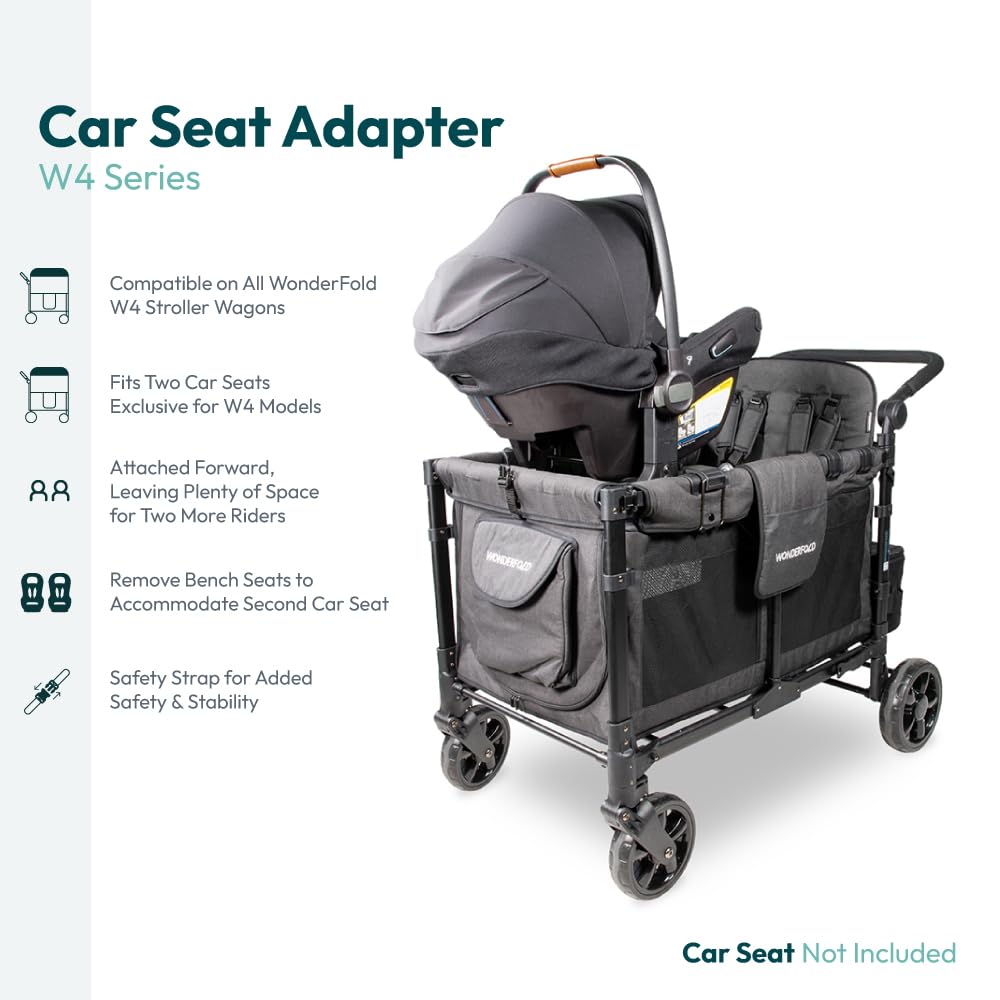 Wonderfold W2 Series Stroller Wagon Car Seat Adapter - Secure Infant Car Seat Attachment for Baby & Toddler | Fits W2 Wagons Only | Perfect for Family Outings, Park Visits & Shopping Trips