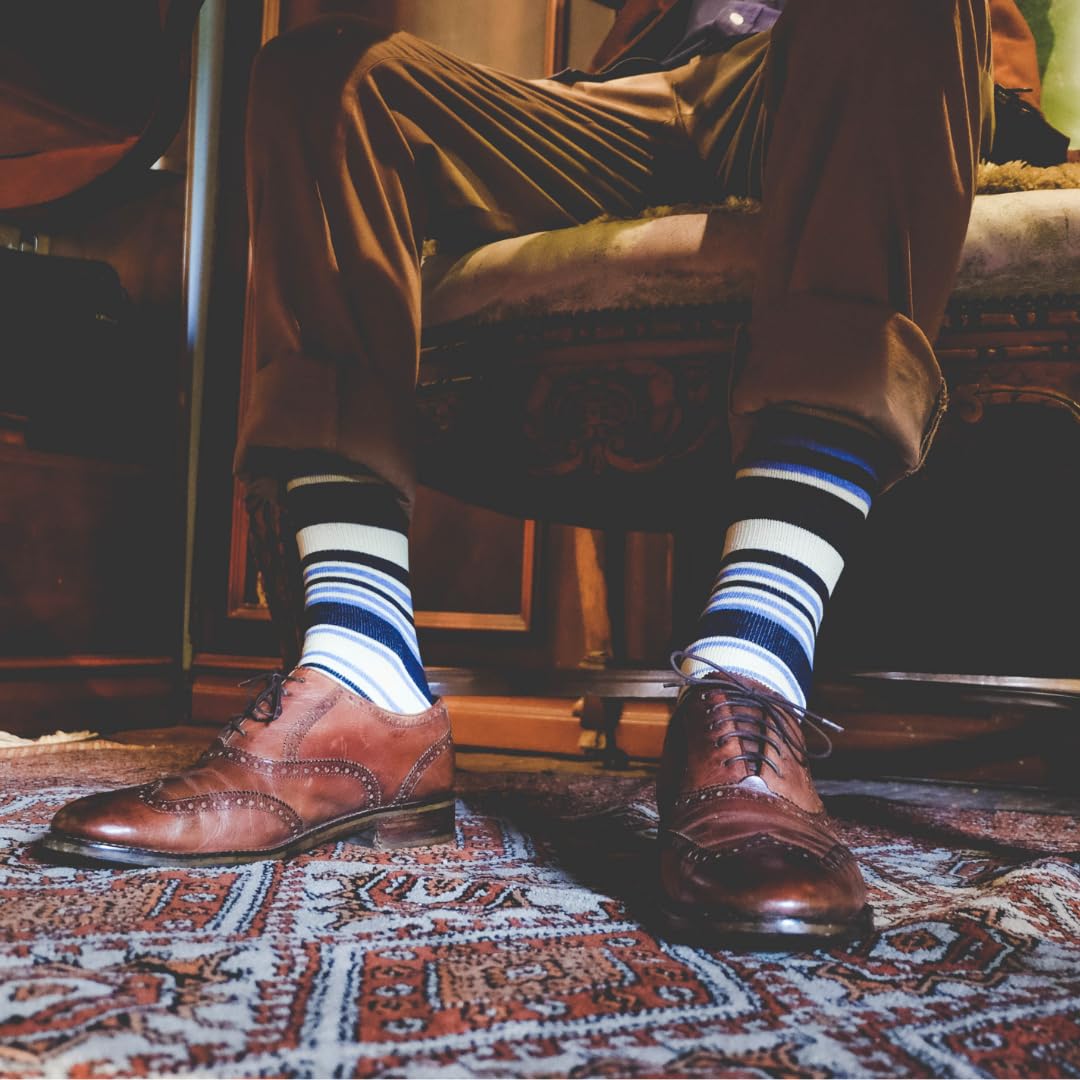Premium Cotton Over the Calf Dress Socks for Men (9-Pack) | Stay-Up Long Socks for Business & Formal Wear | Comfortable Office & Wedding Socks