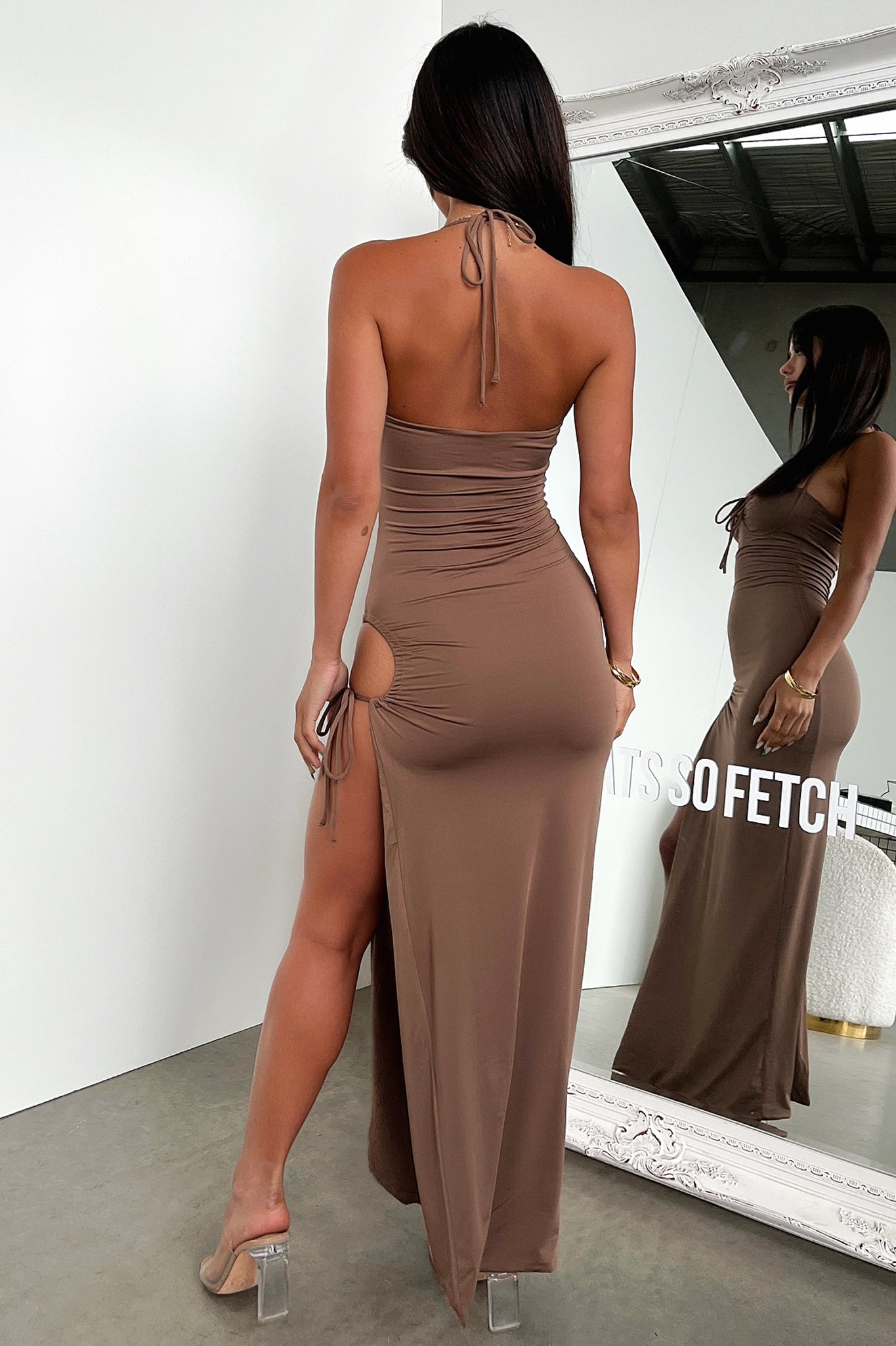 Imana Maxi Dress for Women - Flowy Long Boho Summer Dress in Brown | Perfect for Beach, Vacation & Casual Outings