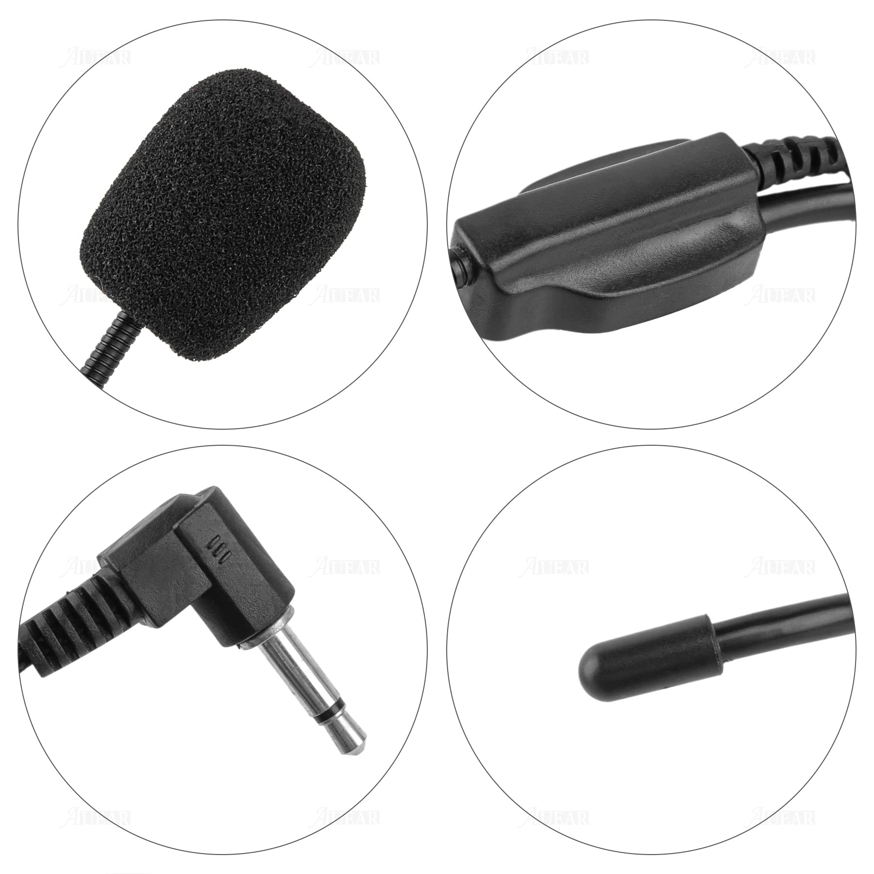AUEAR 2 Pack Headset Microphone with Flexible Wired Boom - 3.5mm Connector for Voice Amplifier, Teachers, Speakers & Computers - Ideal for Online Teaching, Public Speaking & Conference Calls