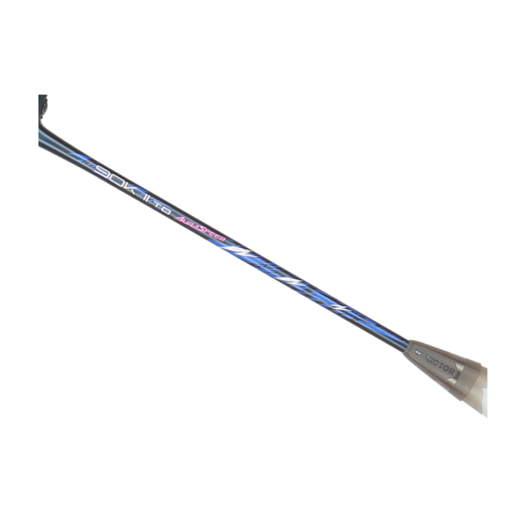 Victor Auraspeed 90K II TD Unstrung Badminton Racket - Professional Carbon Fiber Shuttlecock Racket [Midnight Blue] for Competitive Play & Training