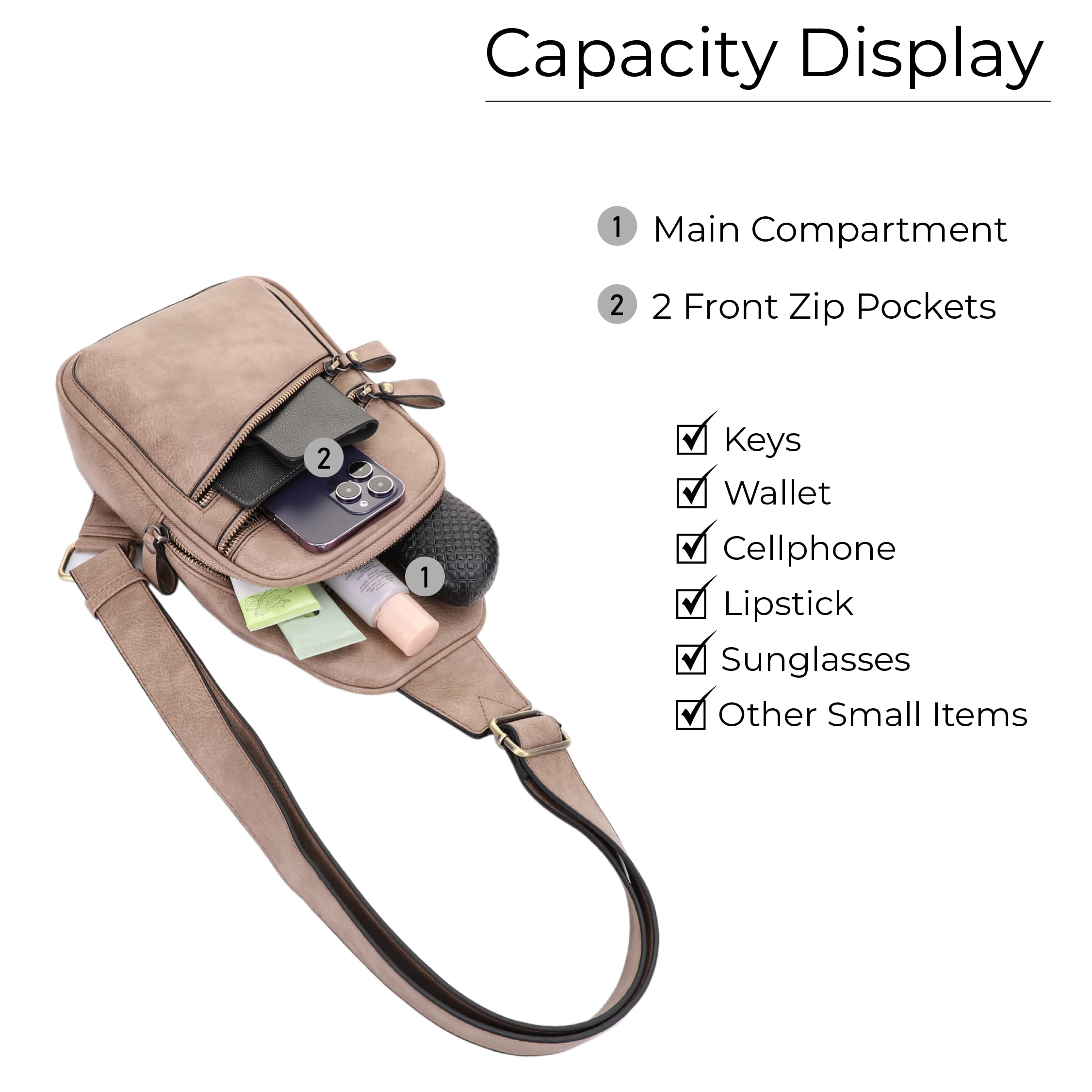 JESSIE & JAMES Jeannie Unisex Concealed Carry Sling Bag with Multiple Pockets - Crossbody Backpack Purse for Travel, Hiking & Everyday Use