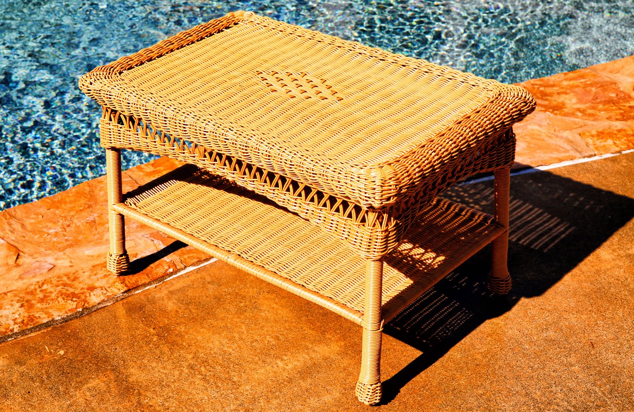 Tortuga Outdoor Portside Coffee Table - Weather-Resistant Amber Finish for Patio, Deck, and Backyard Relaxation