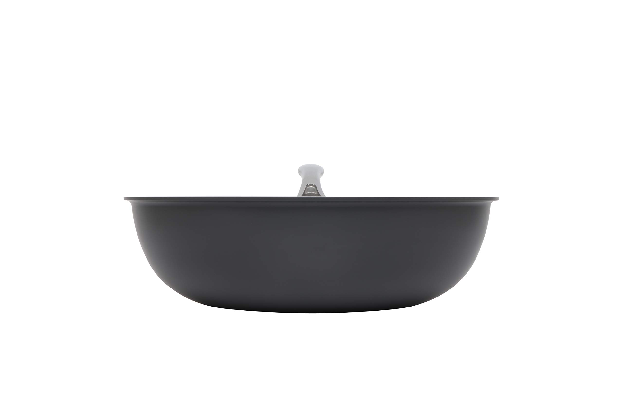 Stanley Rogers Professional 12-Inch Induction Compatible Wok Pan - Heavy Duty Stainless Steel Stir Fry Pan with Cool-Touch Handle - Perfect for Asian Cooking, Sautéing & High Heat Stir Frying (Silver/Black)