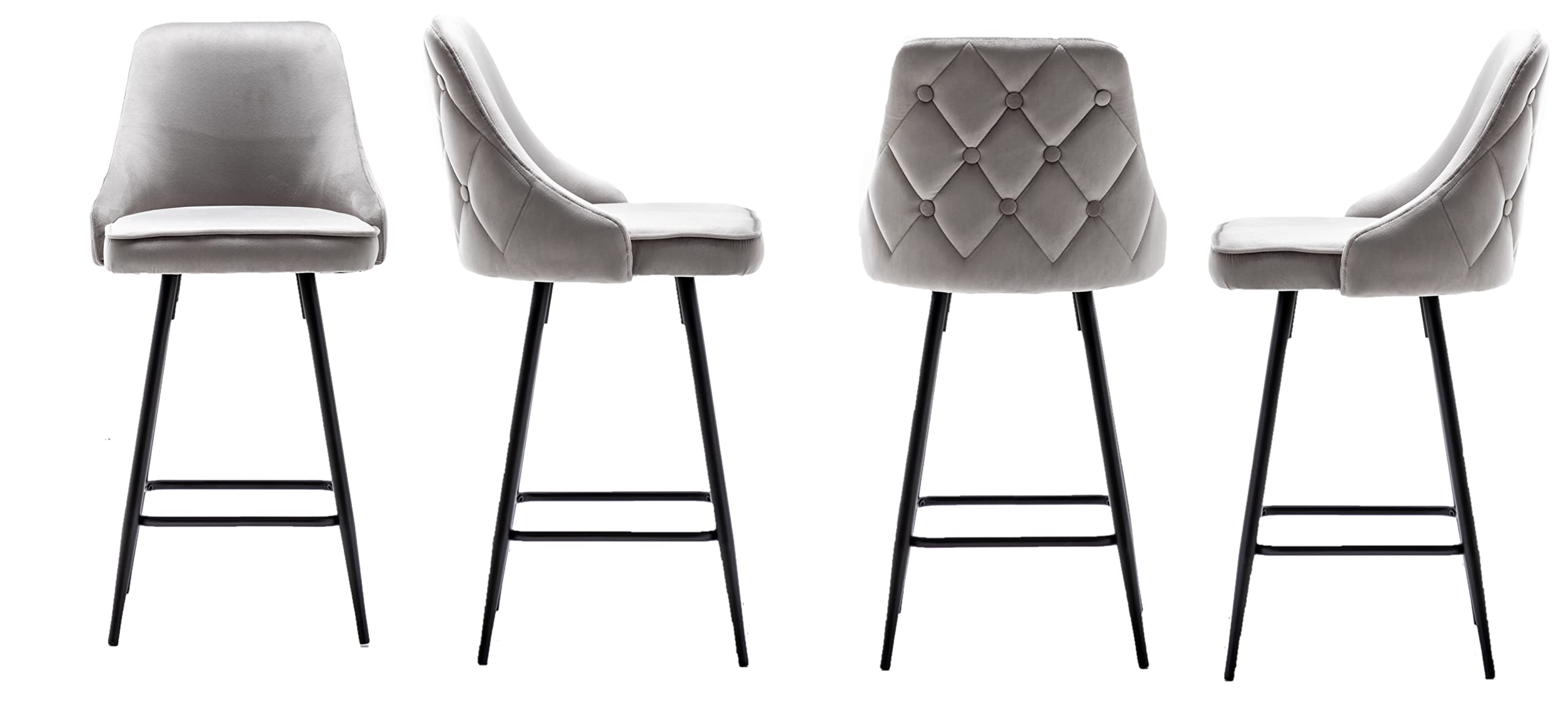 BTEXPERT Set of 4 Premium Upholstered Dining Bar Stools - 25