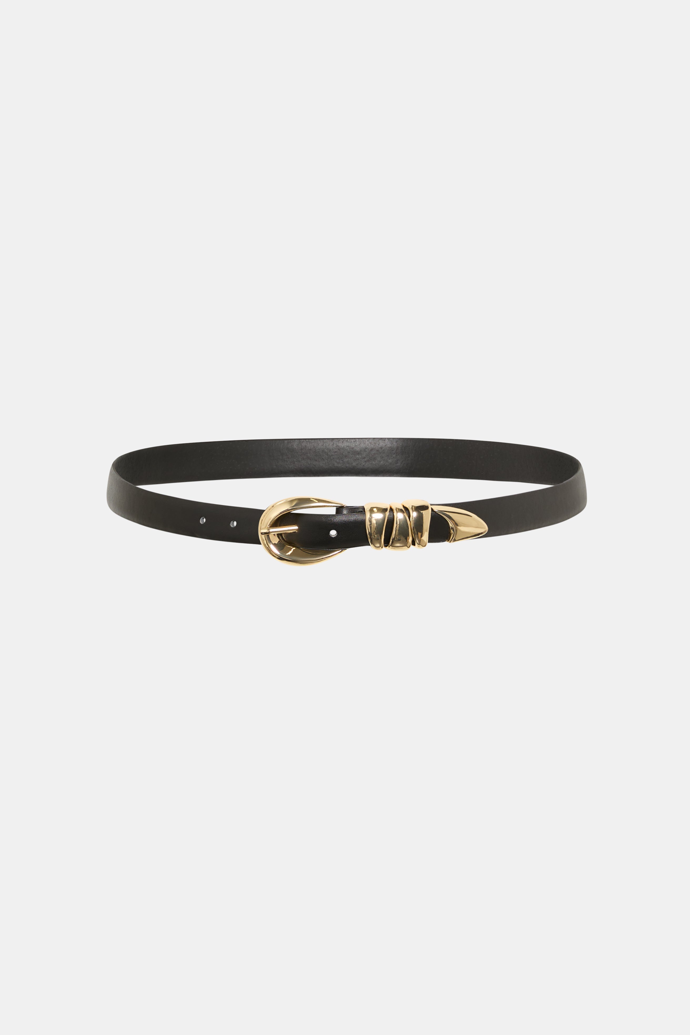 Vegan Leather Belt with Curved Hardware - Stylish & Adjustable Waistband for Men & Women - Perfect for Casual, Office & Formal Wear