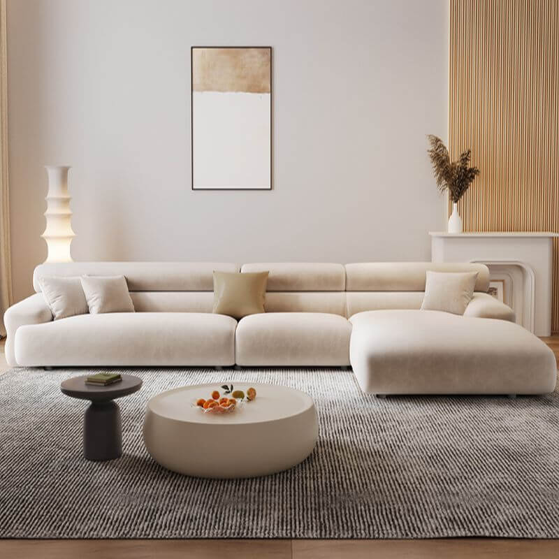 L-Shaped Right/Left Hand Facing Reclining Sofa with Concealed Support - Modern Living Room Furniture for Home Theater & Family Relaxation
