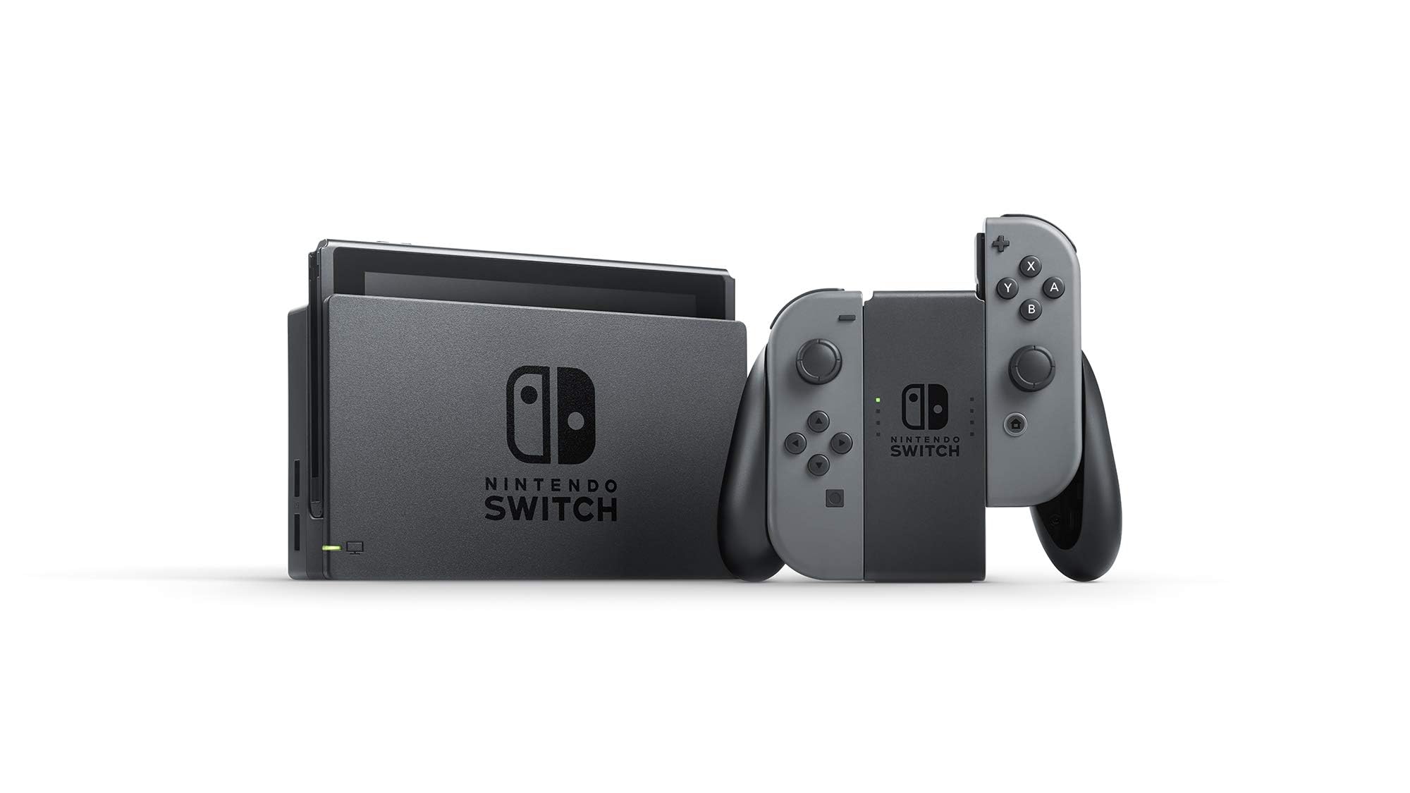 Nintendo Switch Console with Gray Joy-Con Controllers (HAC-001-01) - Portable Gaming System for Home & Travel Entertainment