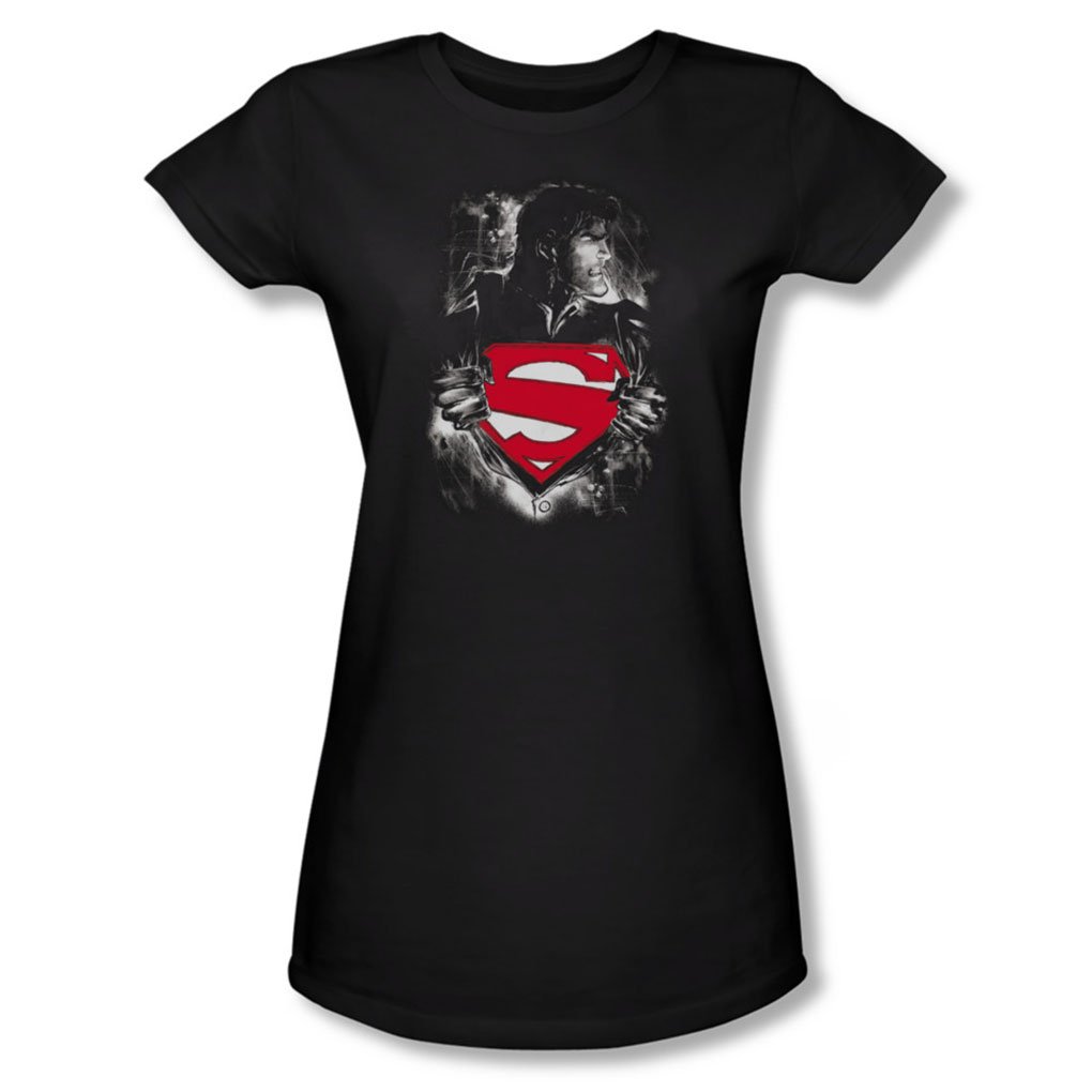 Superman Women's Darkest Hour Graphic T-Shirt - Black Cotton Tee for Casual Wear & Superhero Fans