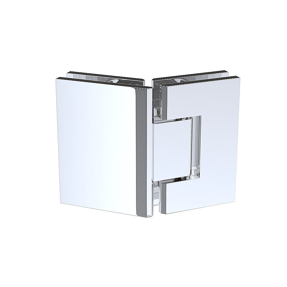 135 Degree Glass to Glass Stainless Steel Square Shower Hinge in Chrome - Durable Bathroom Hardware for Frameless Shower Doors & Glass Partitions