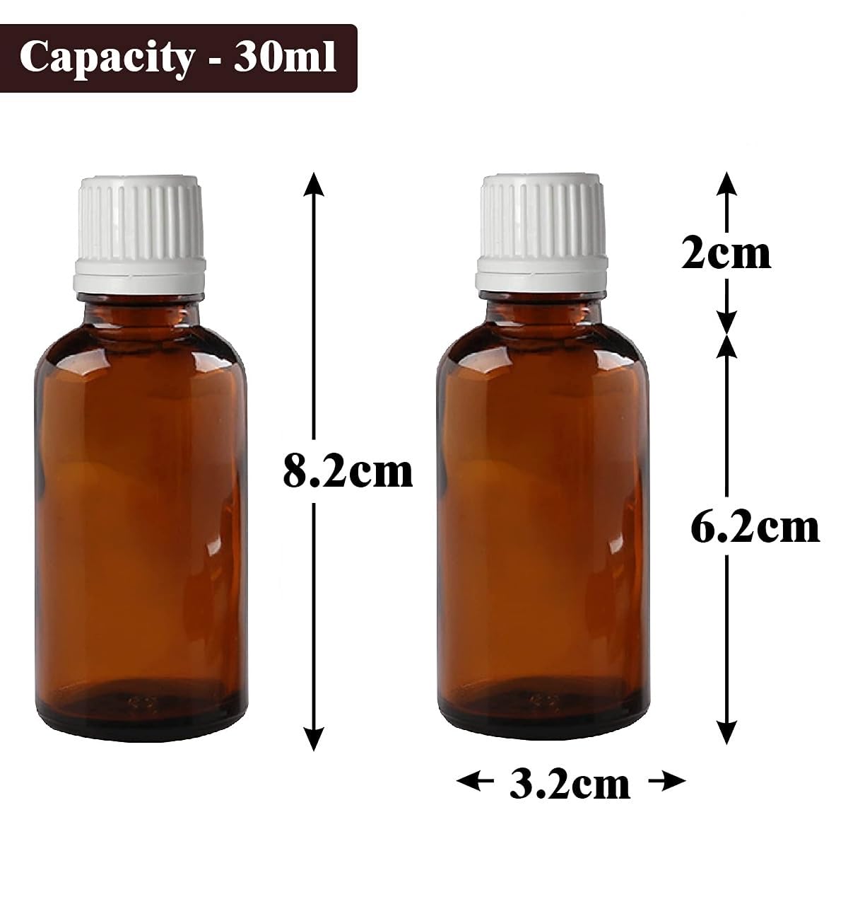Premium 30ml Amber Glass Bottles (Set of 3) with Leak-Proof Euro Dropper & White Cap - Perfect for Essential Oils, Fragrances, DIY Perfumes, Medicines & Homeopathy | Refillable & Reusable | Great for Aromatherapy, Travel & Gift Packaging