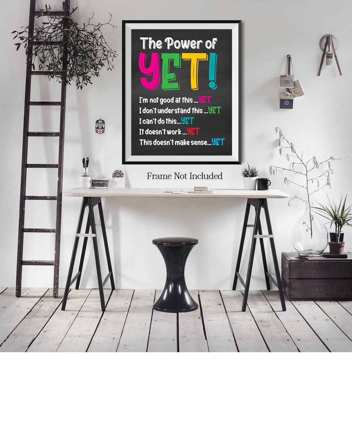 The Power of Yet - Motivational Mental Health Wall Art for School Psychologists & Counselors - 16x20 Unframed Classroom Poster - Inspirational Decor for Counseling Offices, Teacher Supplies & Kids Bedrooms