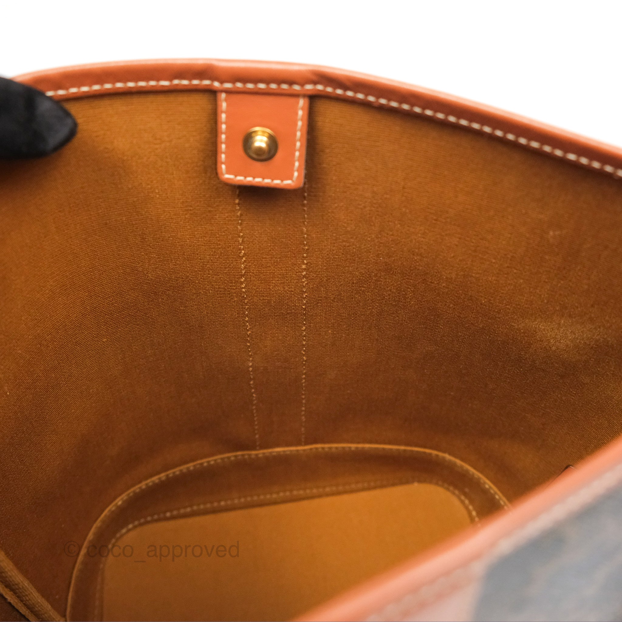 Celine Small Bucket Bag Triomphe Canvas in Tan Calfskin Leather - Perfect for Everyday Use, Work & Travel