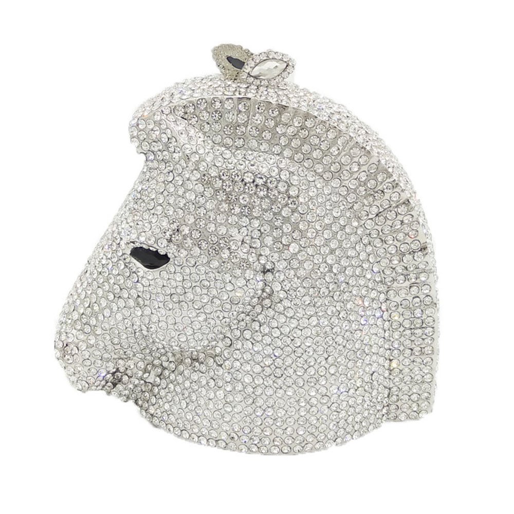 FGG Crystal Horse Head Clutch Bag for Women - Elegant Rhinestone Evening Handbag, Animal Print Party Purse, Mini Clutch for Weddings, Prom & Special Events