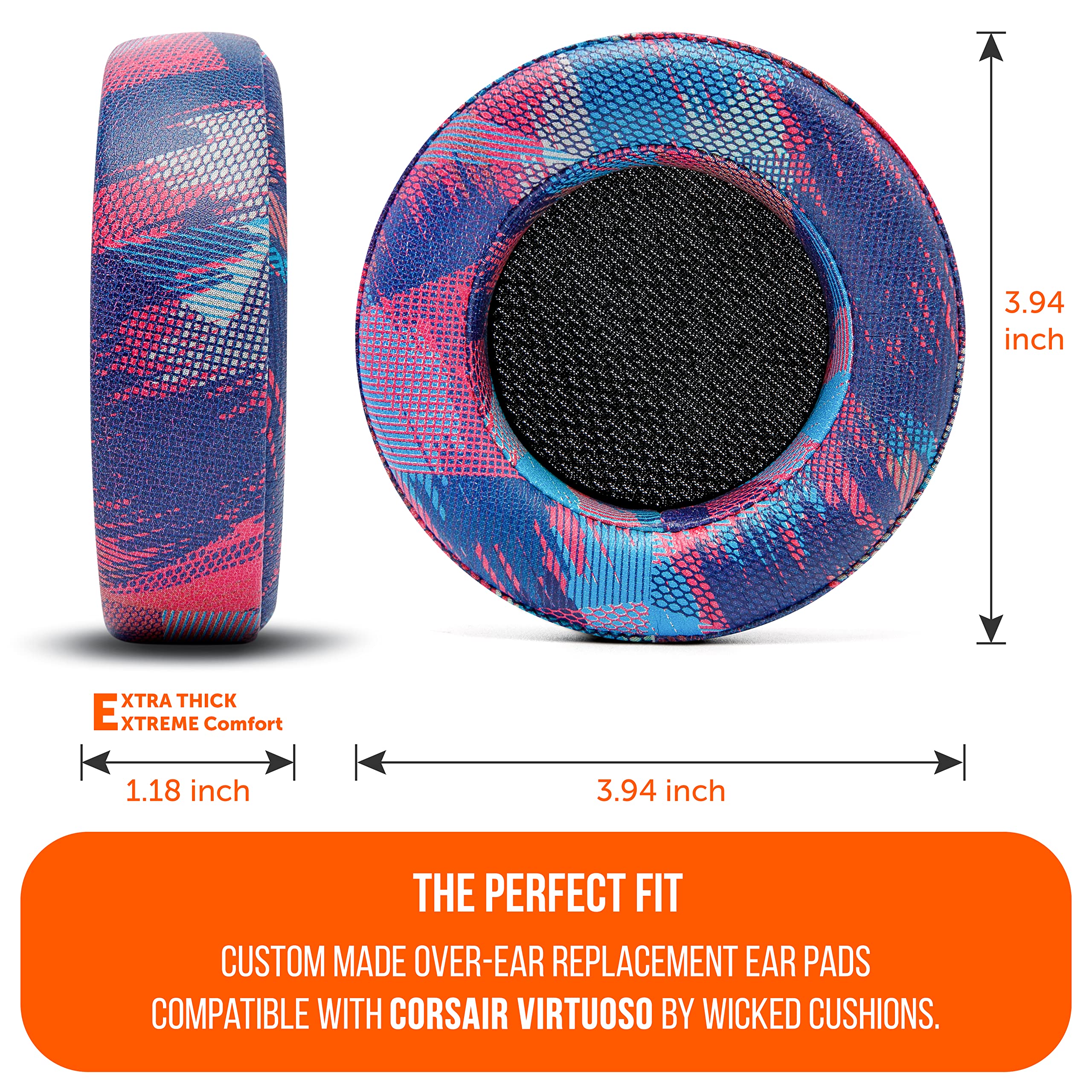 Premium Replacement Earpads for Corsair Virtuoso Gaming Headset - Enhanced Durability, Thicker Memory Foam & Noise Isolation - Perfect for Long Gaming Sessions & Professional Streaming