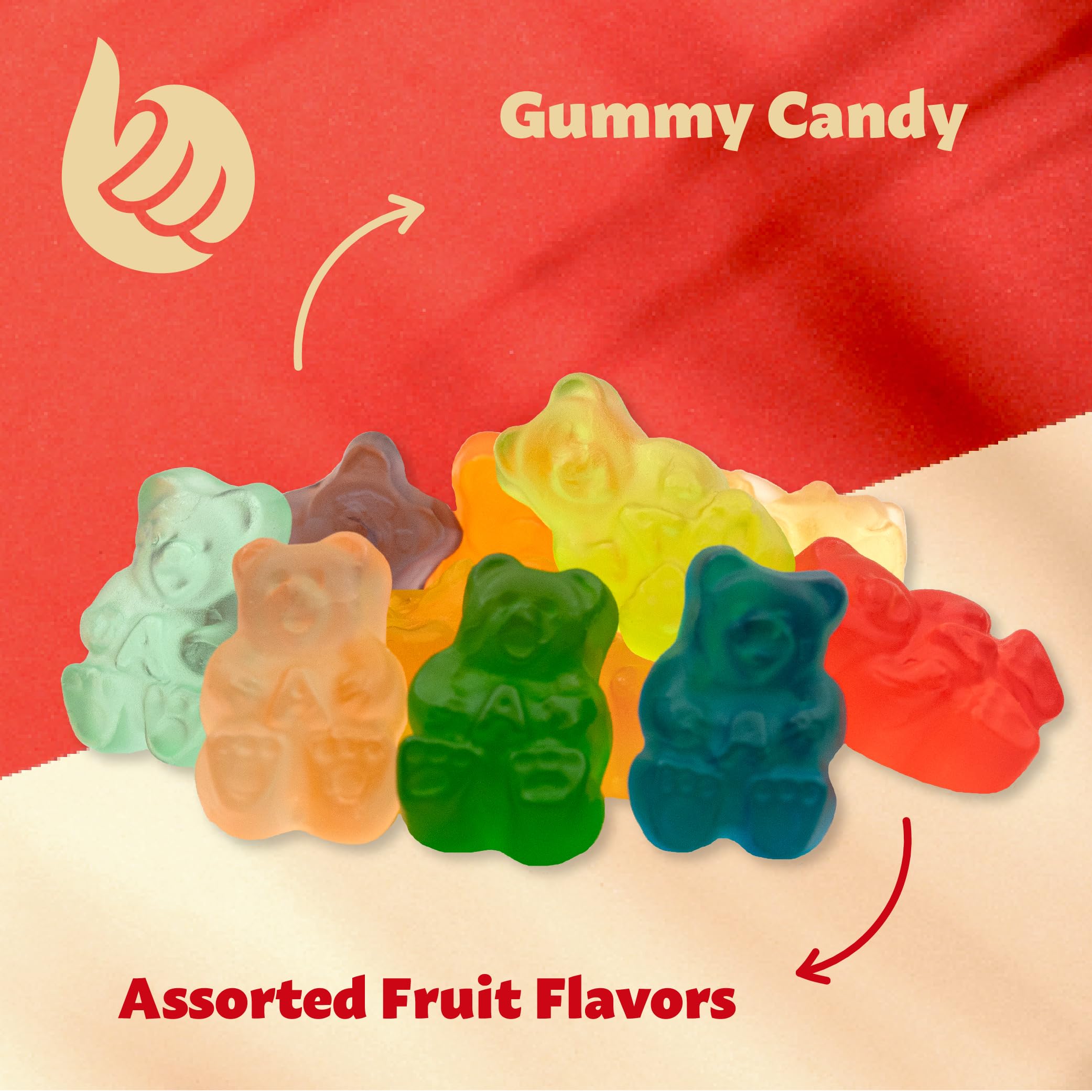 Delicious Gummy Bears Candy - 1 Pound Bulk Pack | Assorted Fruit Flavors (Strawberry, Orange, Lemon, Pineapple) | Perfect for Parties, Movie Nights & Office Snacks