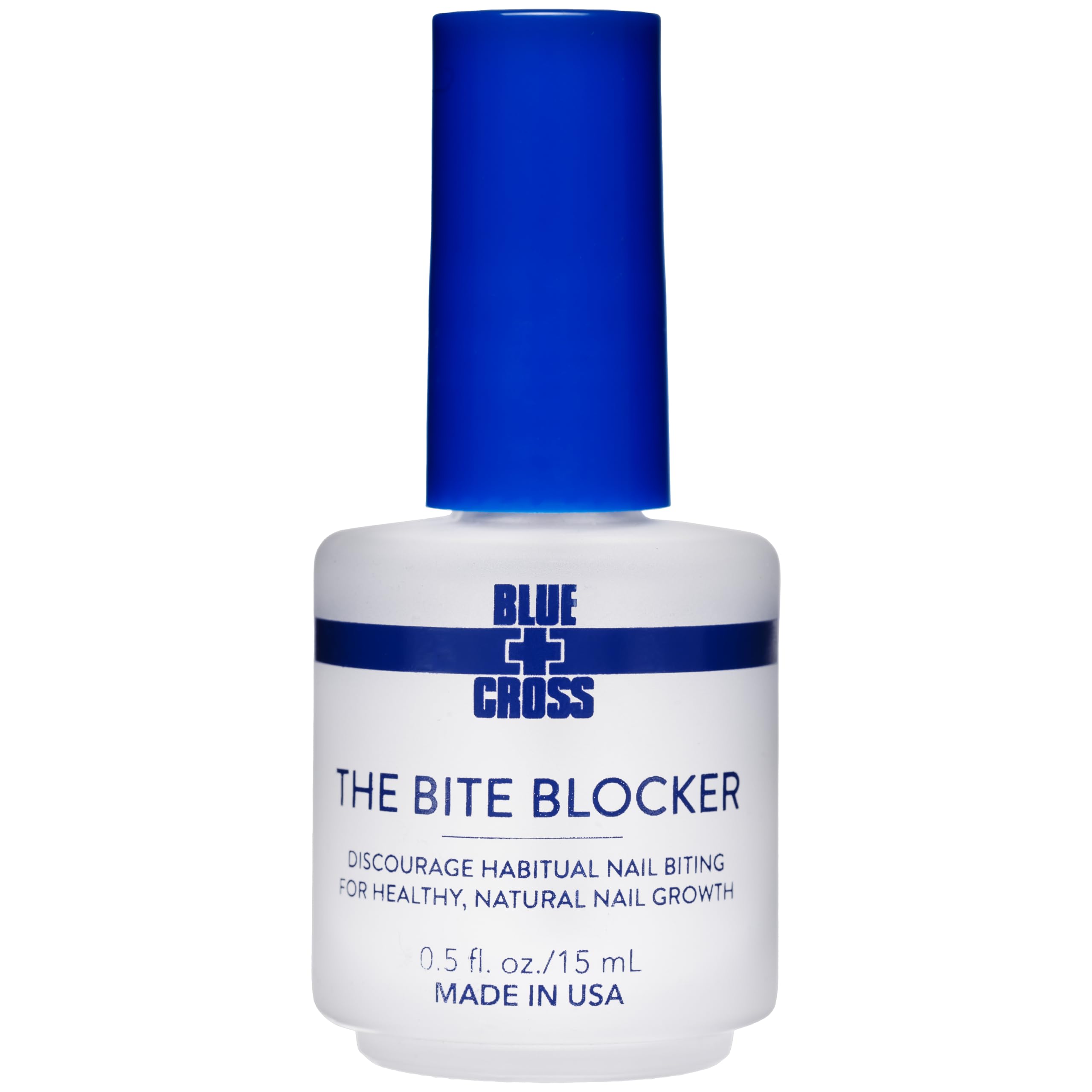 Blue Cross Bite Blocker Bitter Nail Polish - Stop Nail Biting & Thumb Sucking | Strengthens & Repairs Nails | Made in USA | 0.5oz | Perfect for Kids & Adults Nail Care Routine