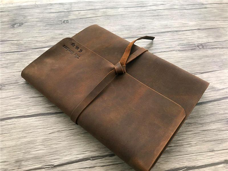 Handmade Leather Custom Travel Scrapbook Album - Personalized Memory Book for Vacation, Wedding & Baby Photos - Perfect for Gift Giving & Scrapbooking