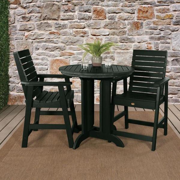 Weather-Resistant 3-Piece Round Counter Height Outdoor Dining Set - Perfect for Patio, Deck, and Backyard Gatherings