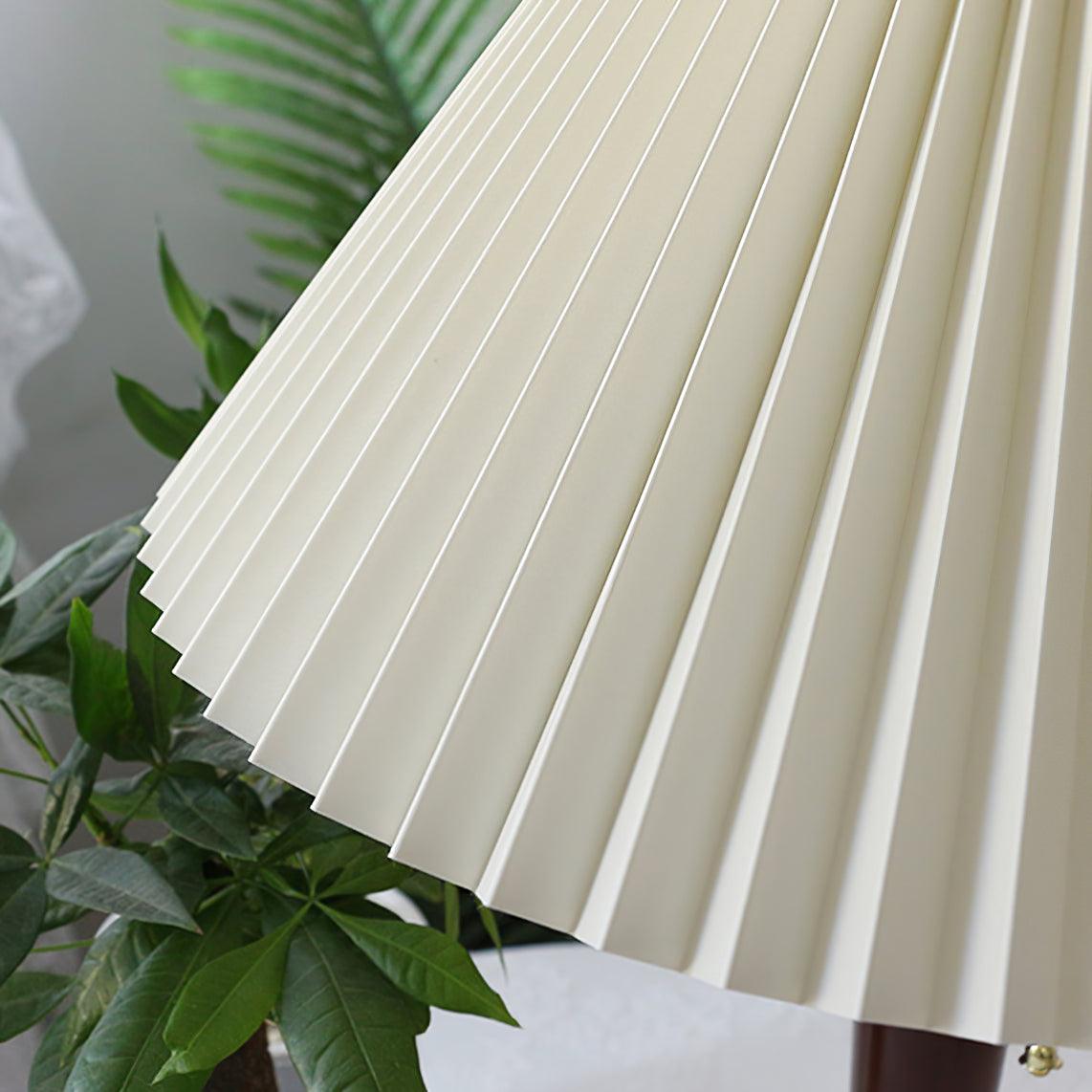 Elegant Cone Pleated Fabric Table Lamp - Modern Home & Office Lighting for Bedroom, Living Room, and Study Desk Decor