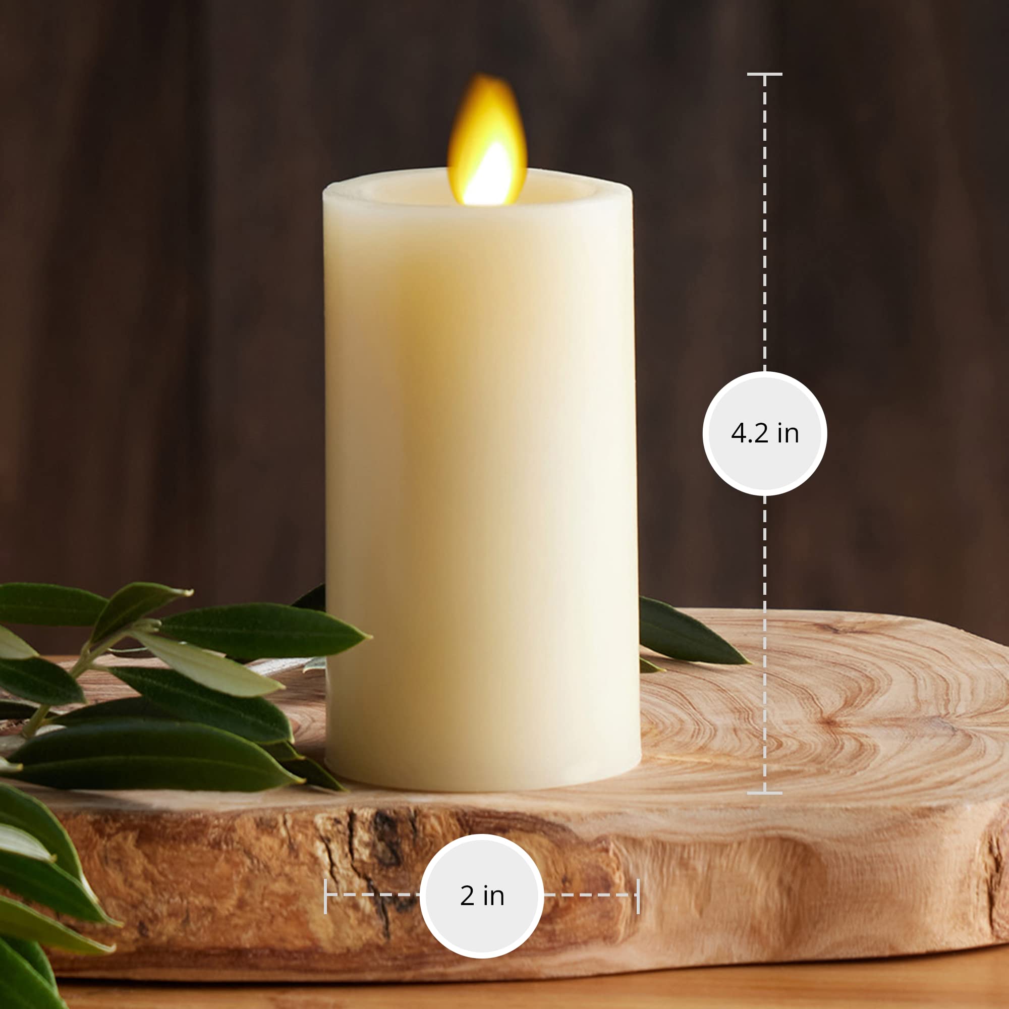 Luminara Classic Slim Flameless LED Candle - Ivory 2