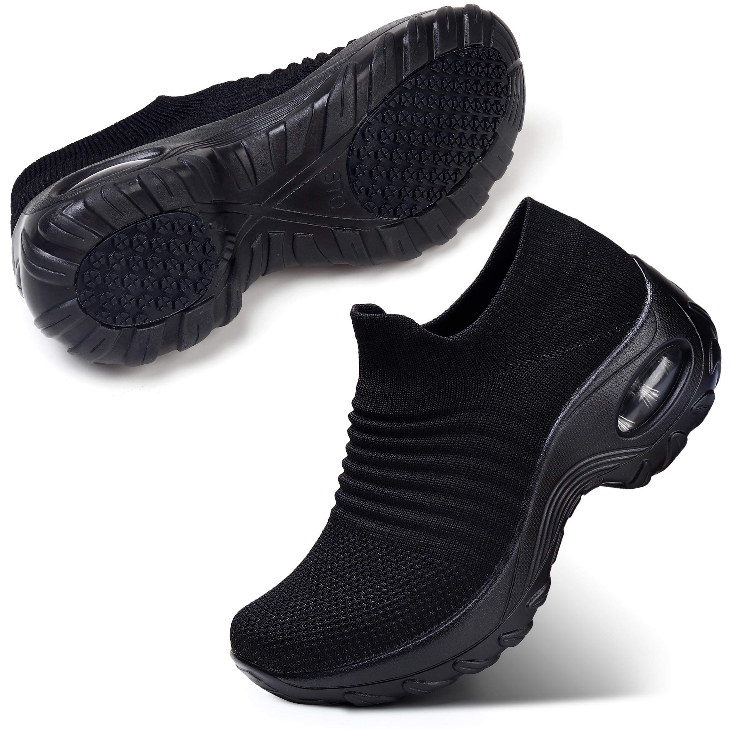 STQ Women's Slip On Breathable Mesh Walking Shoes - Fashion Sneakers with Comfort Wedge Platform for Casual Wear, Work & Travel