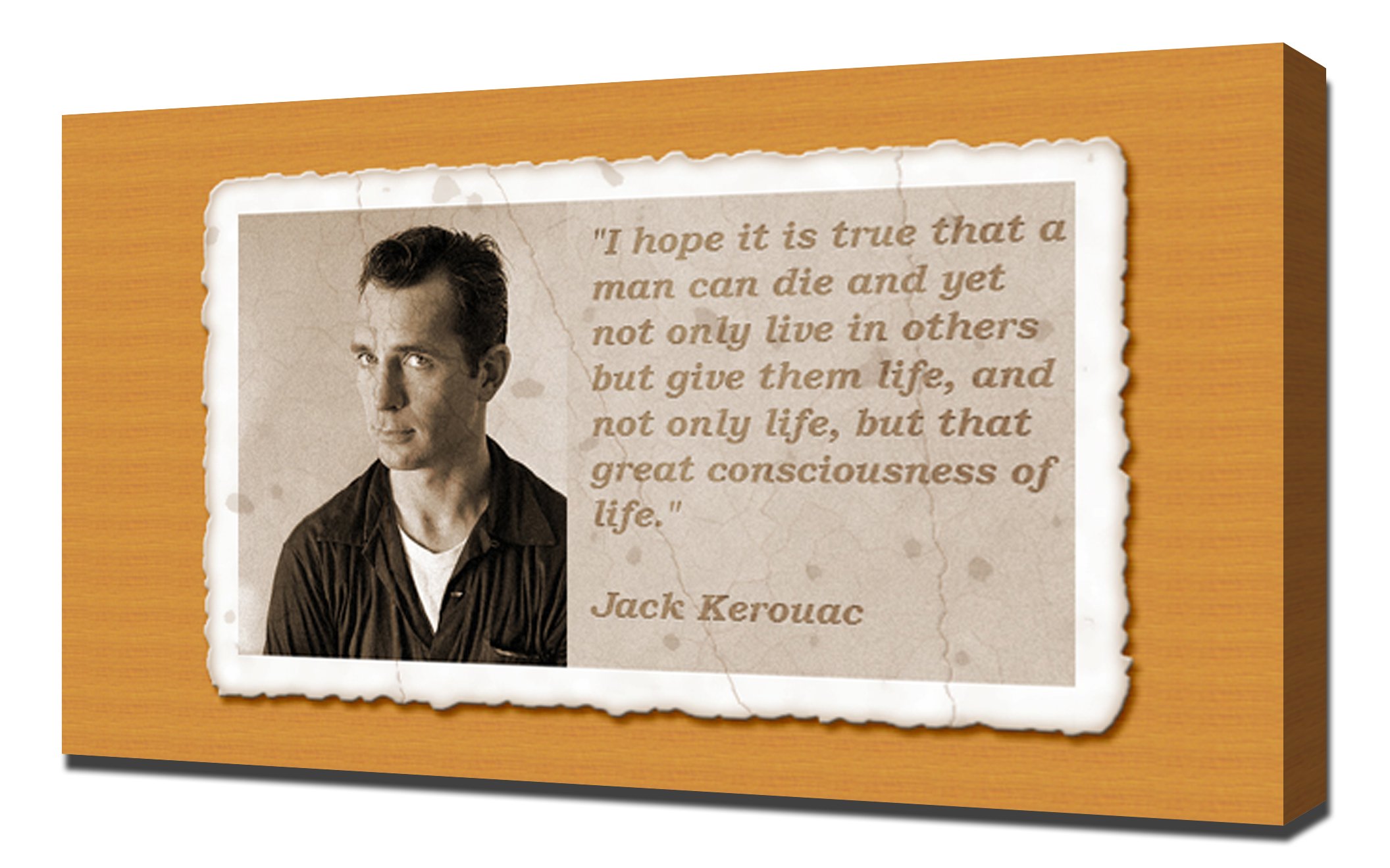 Jack Kerouac Quotes Canvas Art Print - Inspirational Beat Generation Wall Decor for Living Room, Bedroom & Office