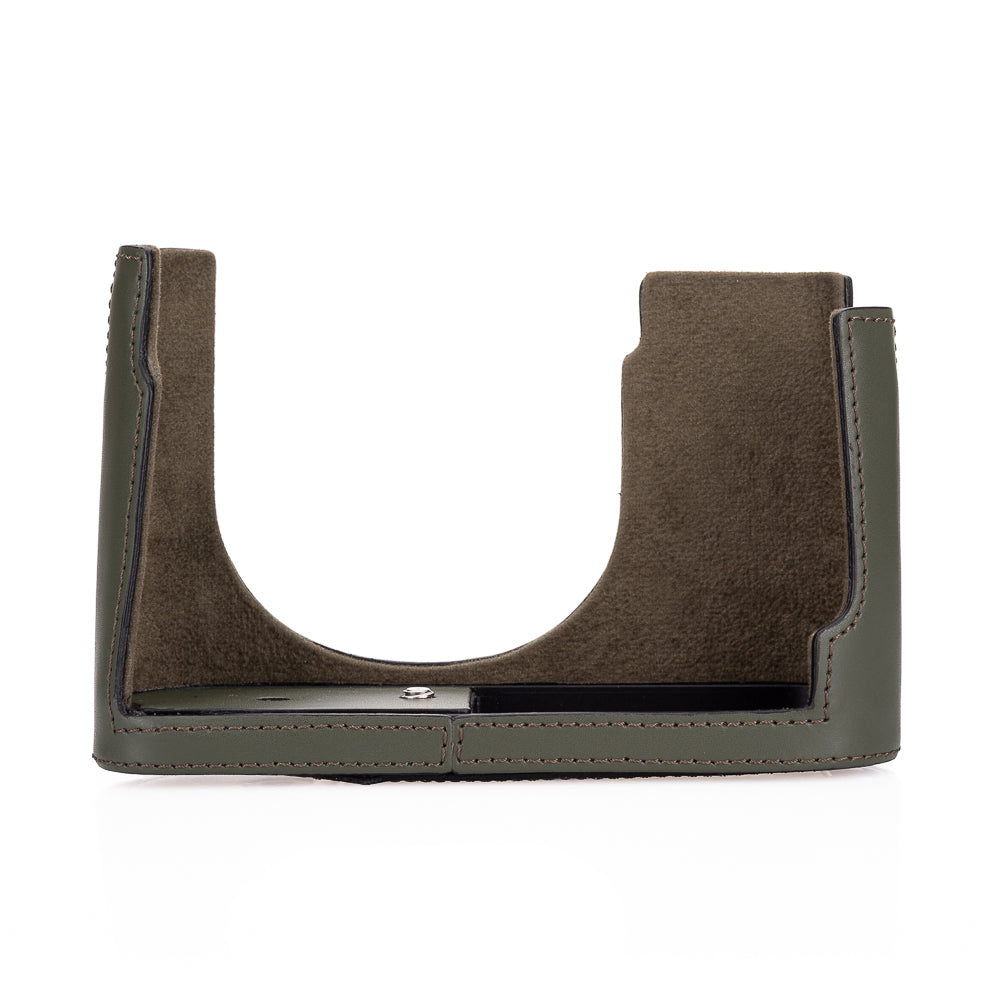 Leica Q3 Half Case - Genuine Leather Camera Cover in Olive Green for Protection & Style | Perfect for Travel, Outdoor Photography & Everyday Use