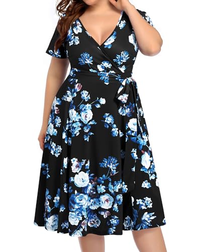 Blue Floral Black