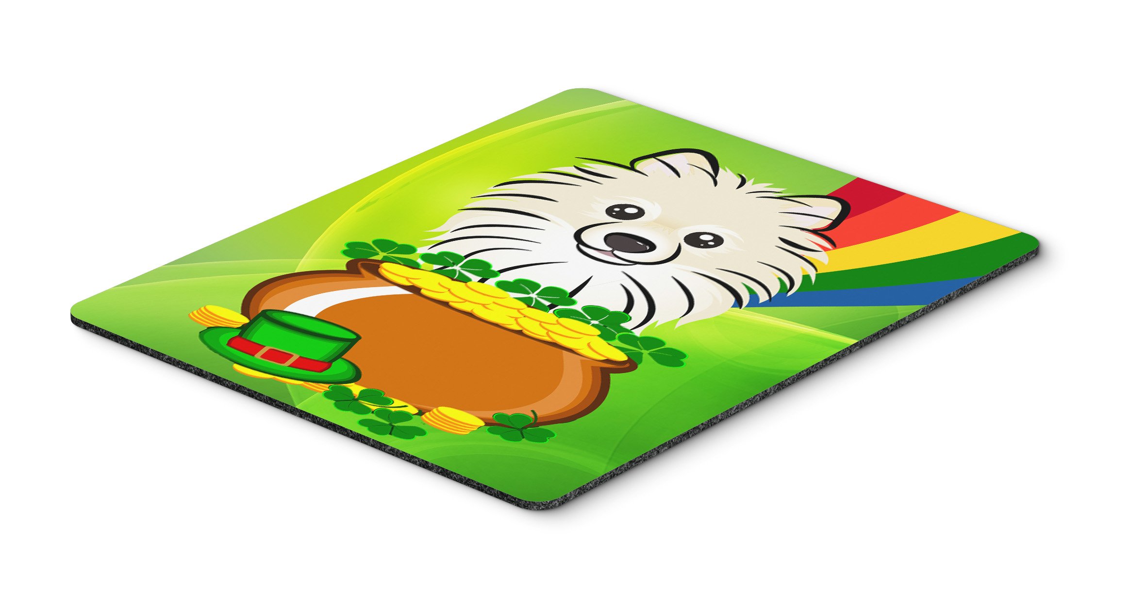 Pomeranian St. Patrick's Day Mouse Pad - Large Washable Non-Slip Desk Mat for Home Office, Gaming & Computer Work | Cute Dog-Themed Hot Pad & Trivet for Kitchen Decor