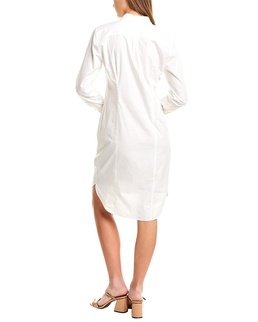 HALSTON Women's Long Sleeve Button Down Shirtdress with Pleating - Elegant Office Wear & Casual Dress for Work, Date Night & Special Occasions