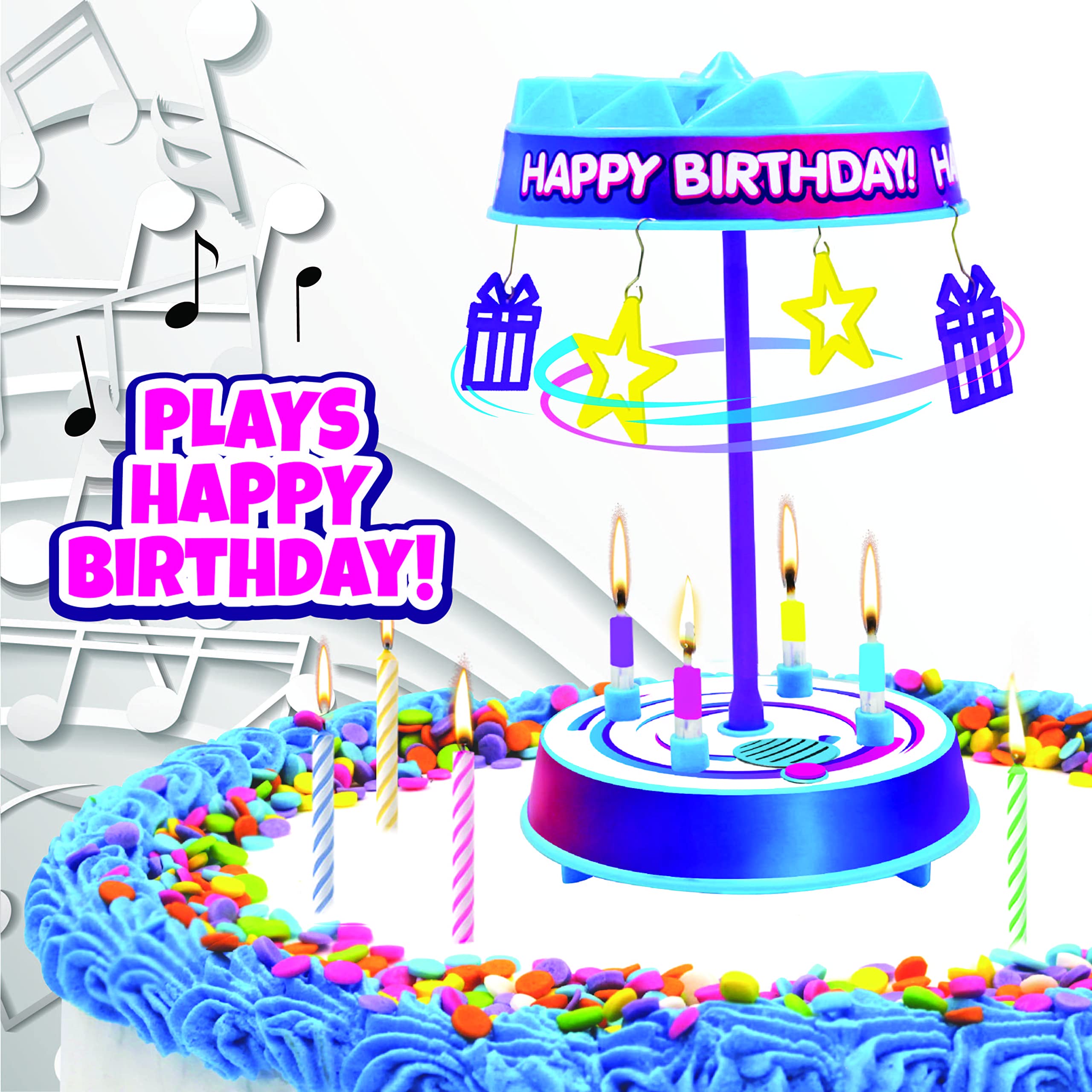 Spincredible Candle - Singing Spinning Cake Topper with Birthday Candle Air Cannon | Safe & Fun Way to Blow Out Candles | Perfect for Birthday Parties, Celebrations & Surprise Moments