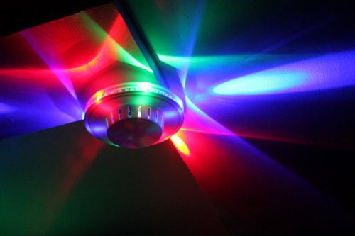 Black Sunflower LED Rotating Stage Light - UFO Disco Light for KTV, Party, and DJ Events - Colorful Dynamic Lighting Effects for Dance Floors and Nightclubs