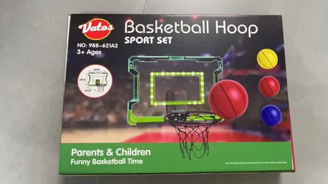 VATOS Mini Basketball Hoop Set with Electronic Scoreboard - Auto Sound & Light Effects for Kids, Teens & Adults - Perfect for Indoor Games, Birthday Parties & Family Fun Activities