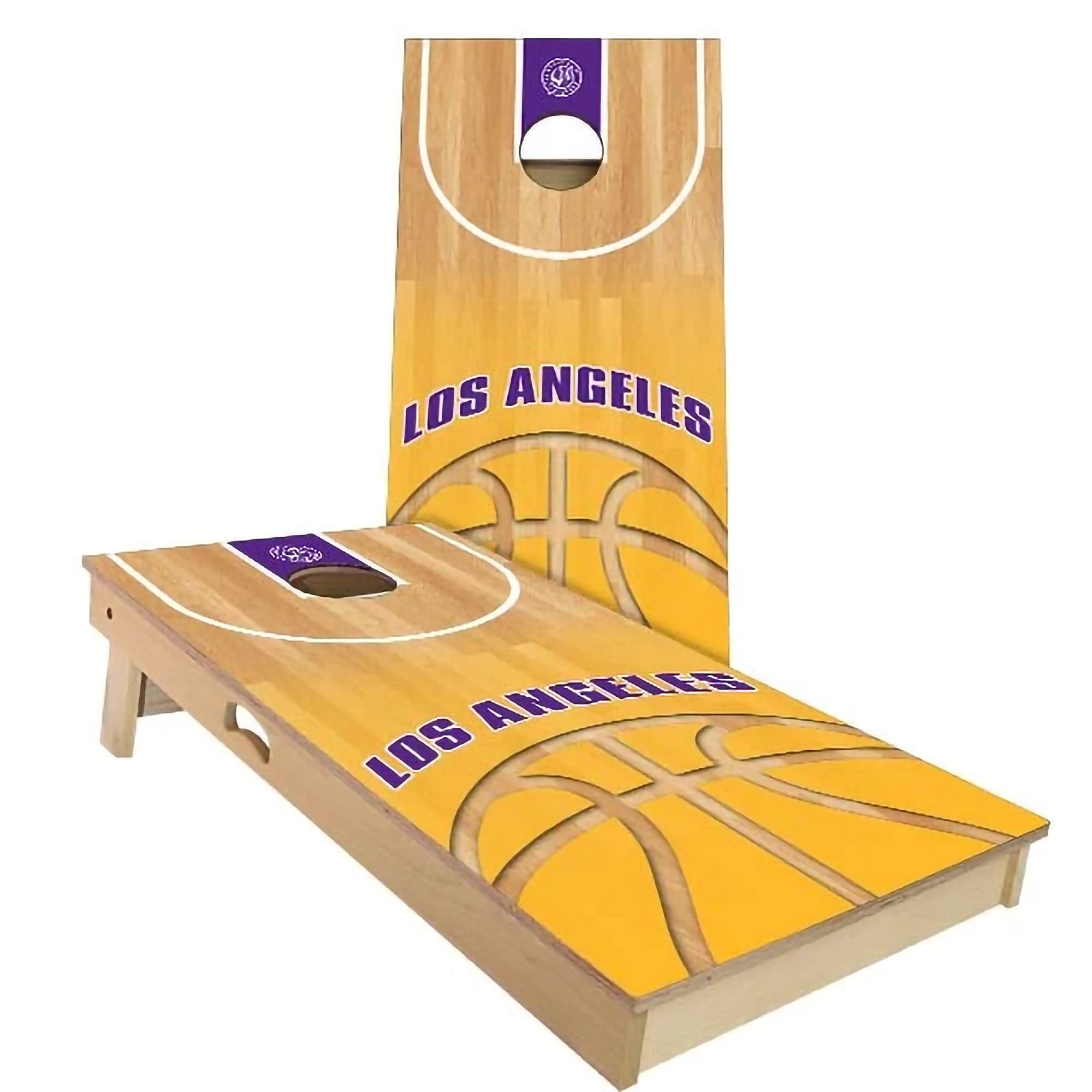 Skip's Garage Los Angeles Themed #2 Cornhole Set - Premium Solid Wood Custom Cornhole Boards - Made in USA - Choose Size & Accessories - Perfect for Backyard Parties, Tailgating & Outdoor Games