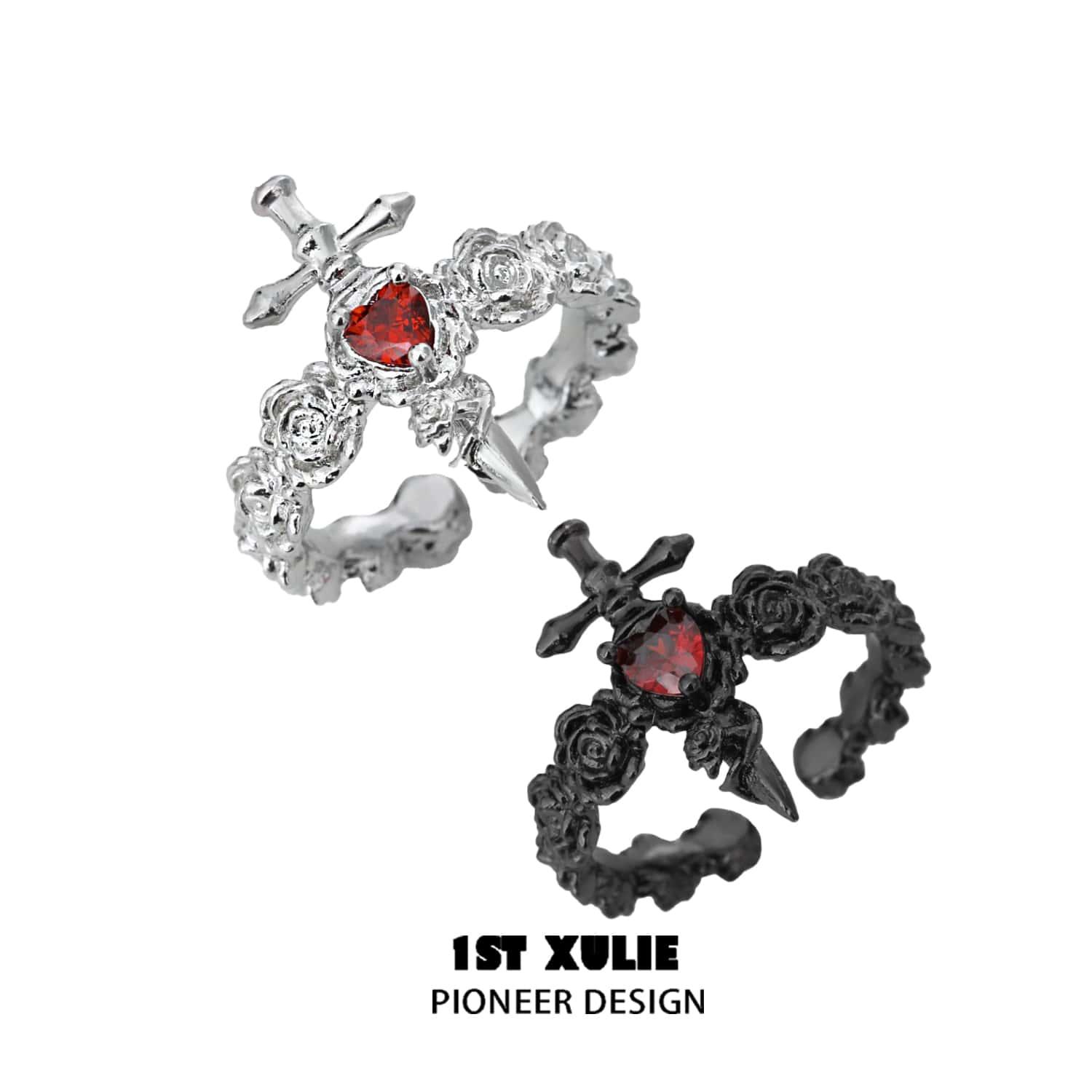 Forbidden Love S925 Sterling Silver Sword Ring™ - Gothic Jewelry for Men & Women - Perfect for Cosplay, Weddings, and Unique Fashion Statements